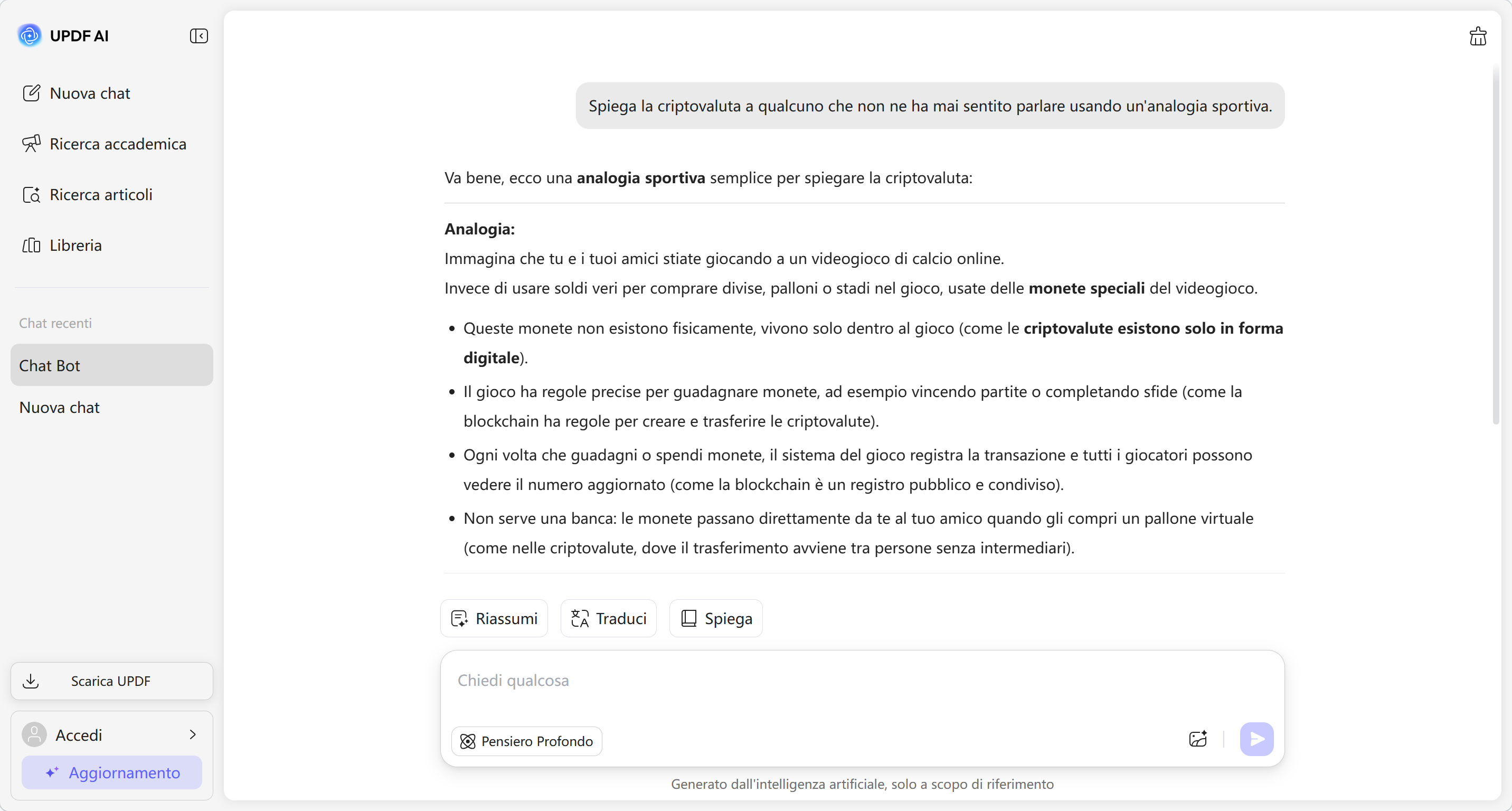 get ai response for finance query