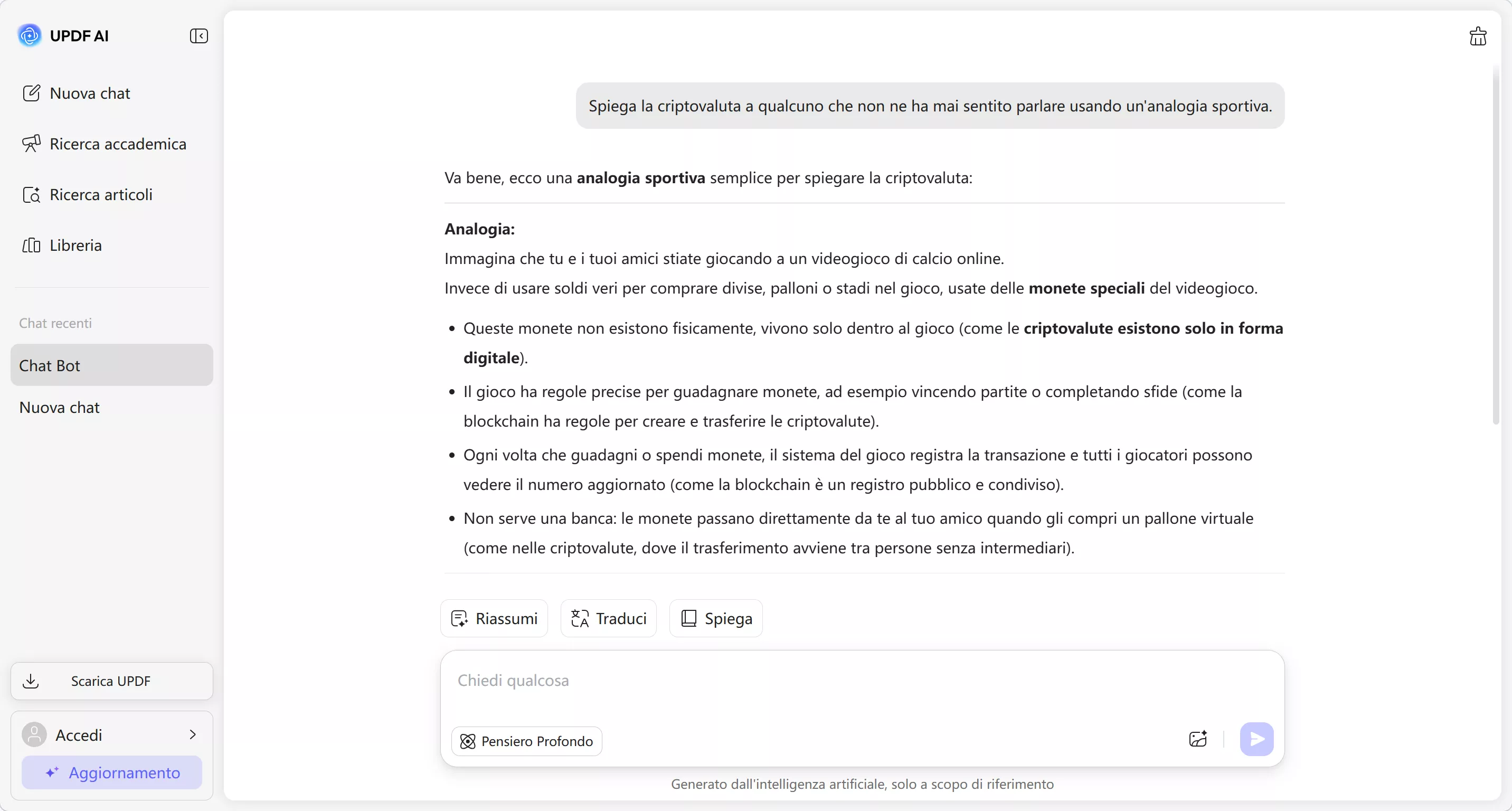 get ai response for finance query