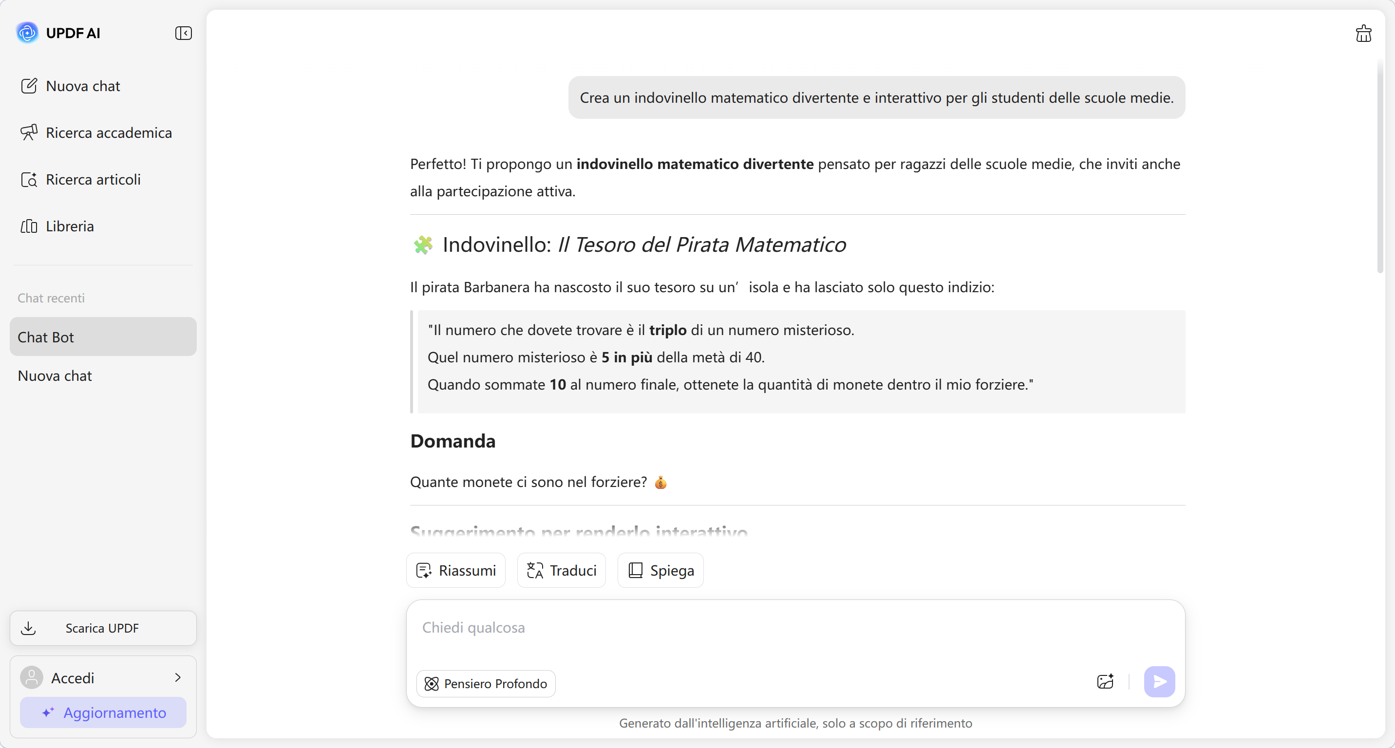 get ai response for education query