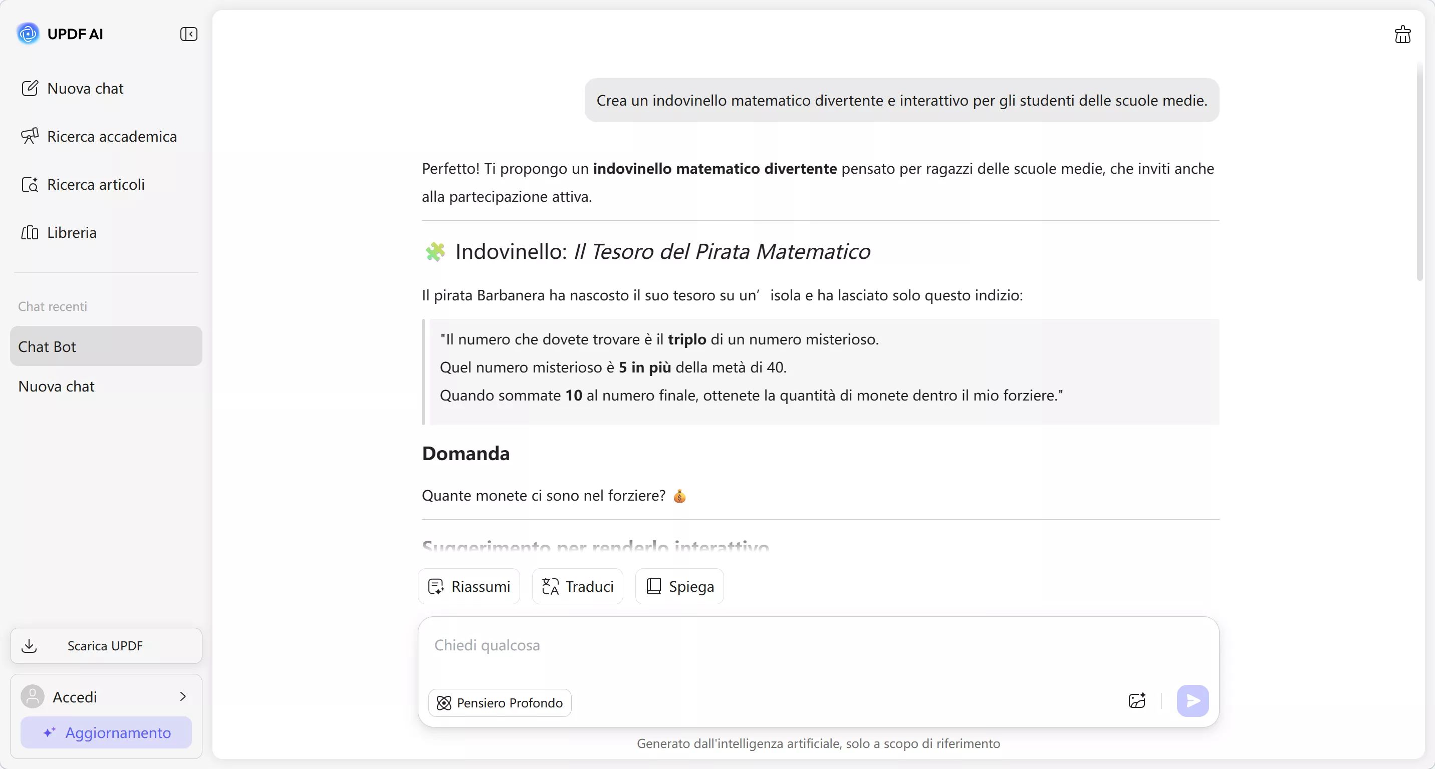 get ai response for education query