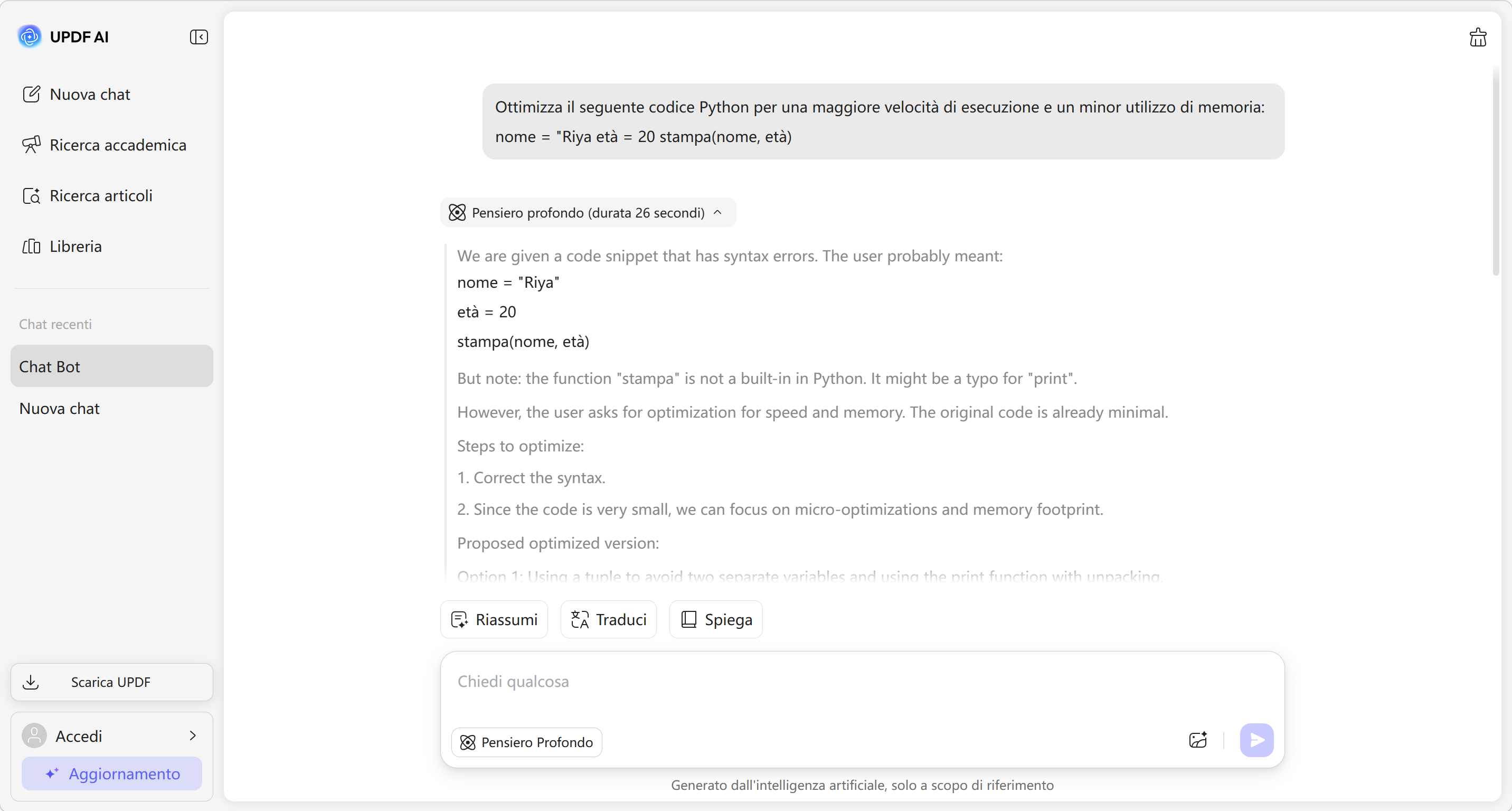 get ai response for software development query