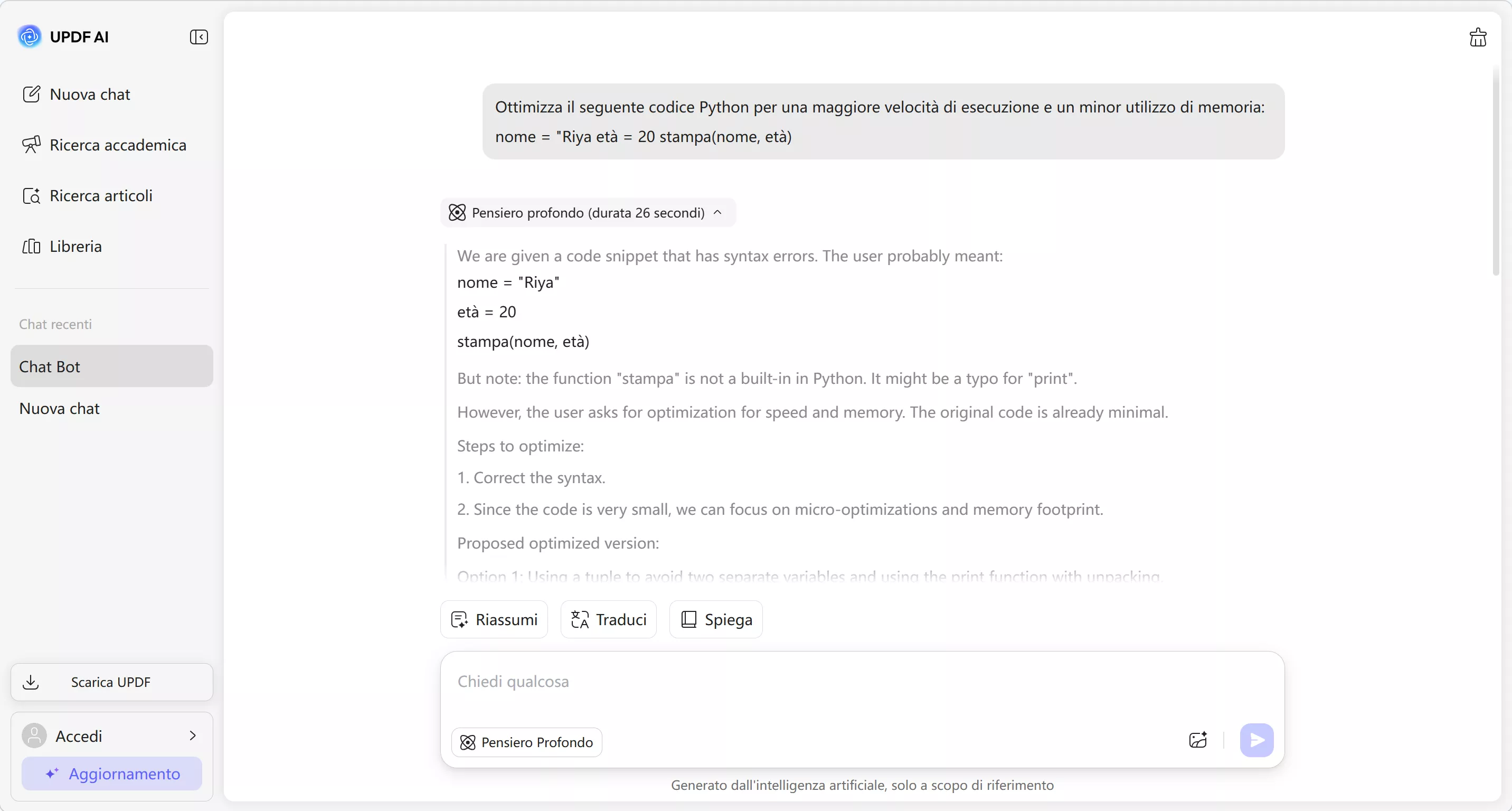 get ai response for software development query