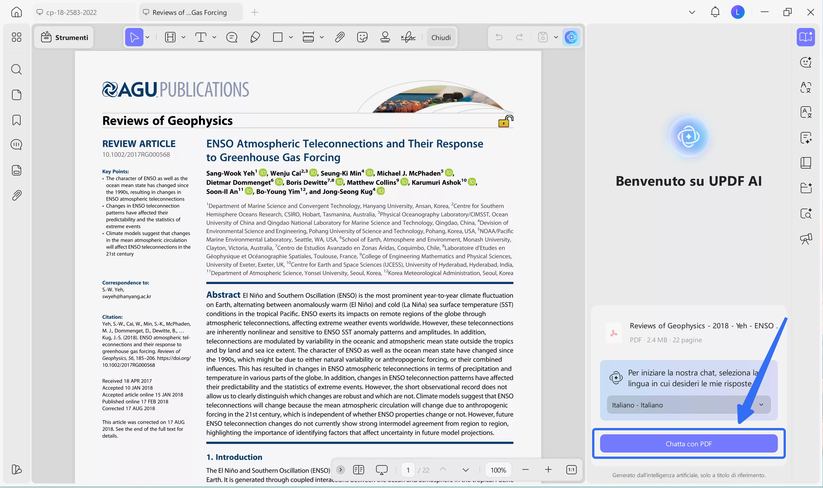 navigate to the ask pdf feature
