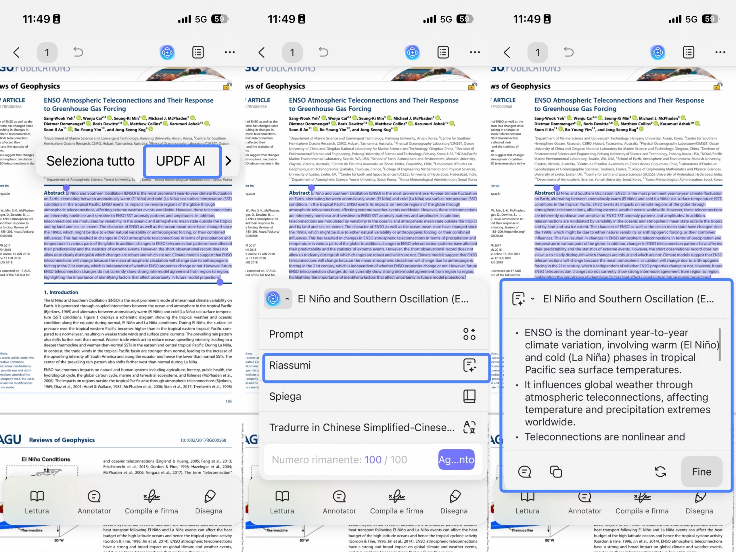 select and summarize text  