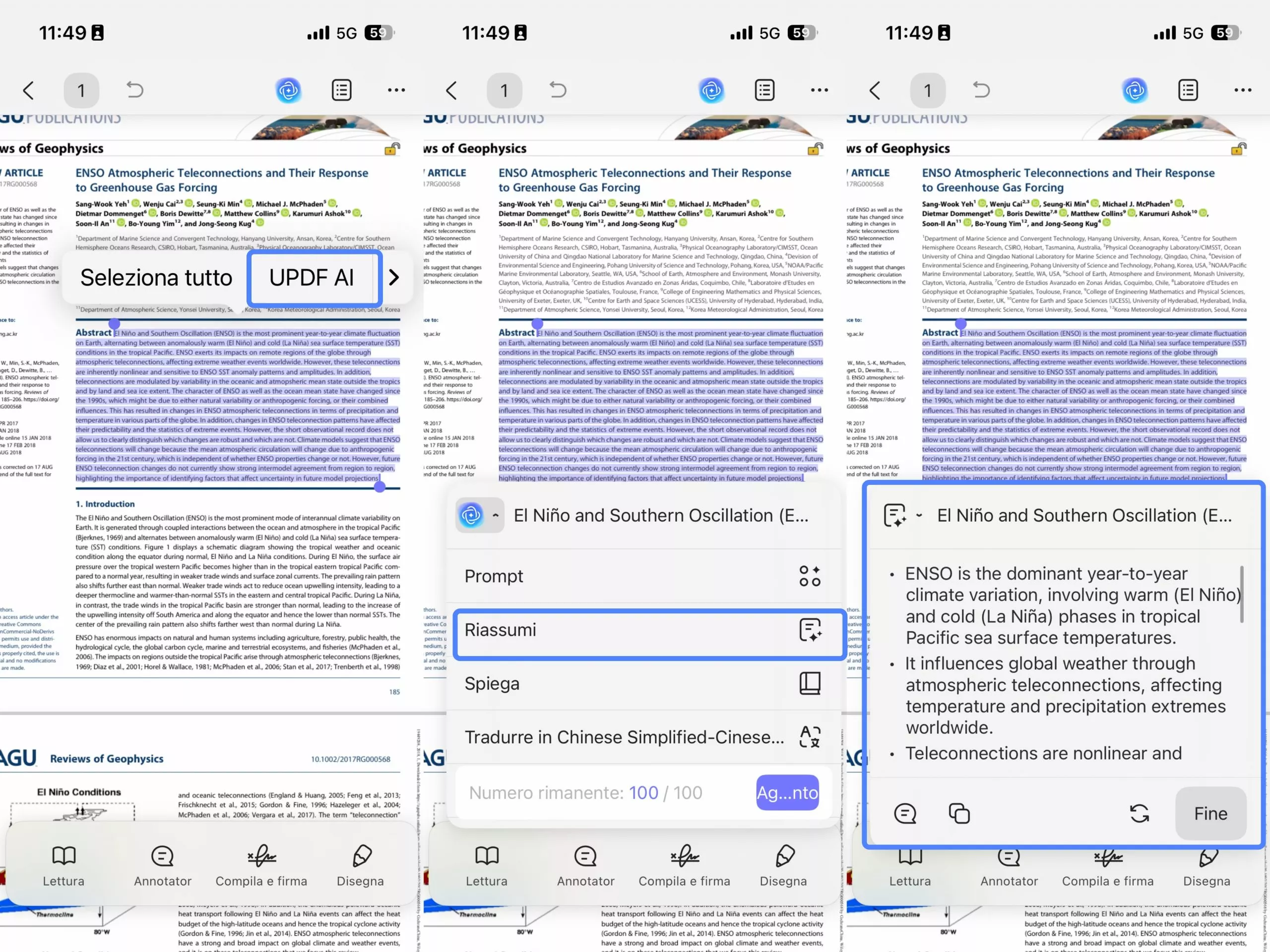 select and summarize text  