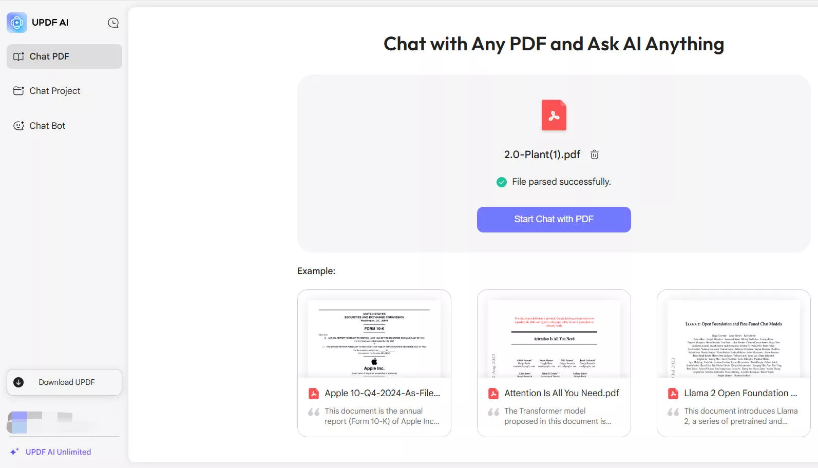 upload pdf file in updf