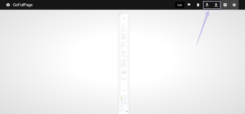 use gofullpage to take long screenshot
