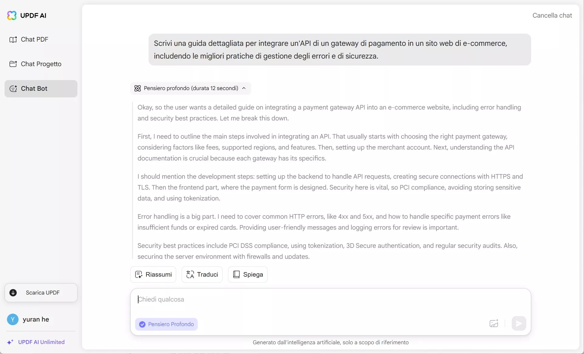 suggerimenti per lo sviluppo software Deepthink