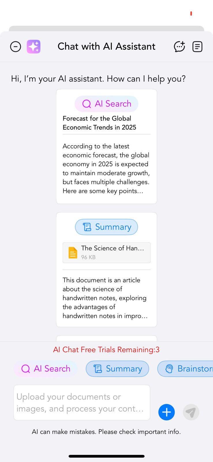 ai chat free notes