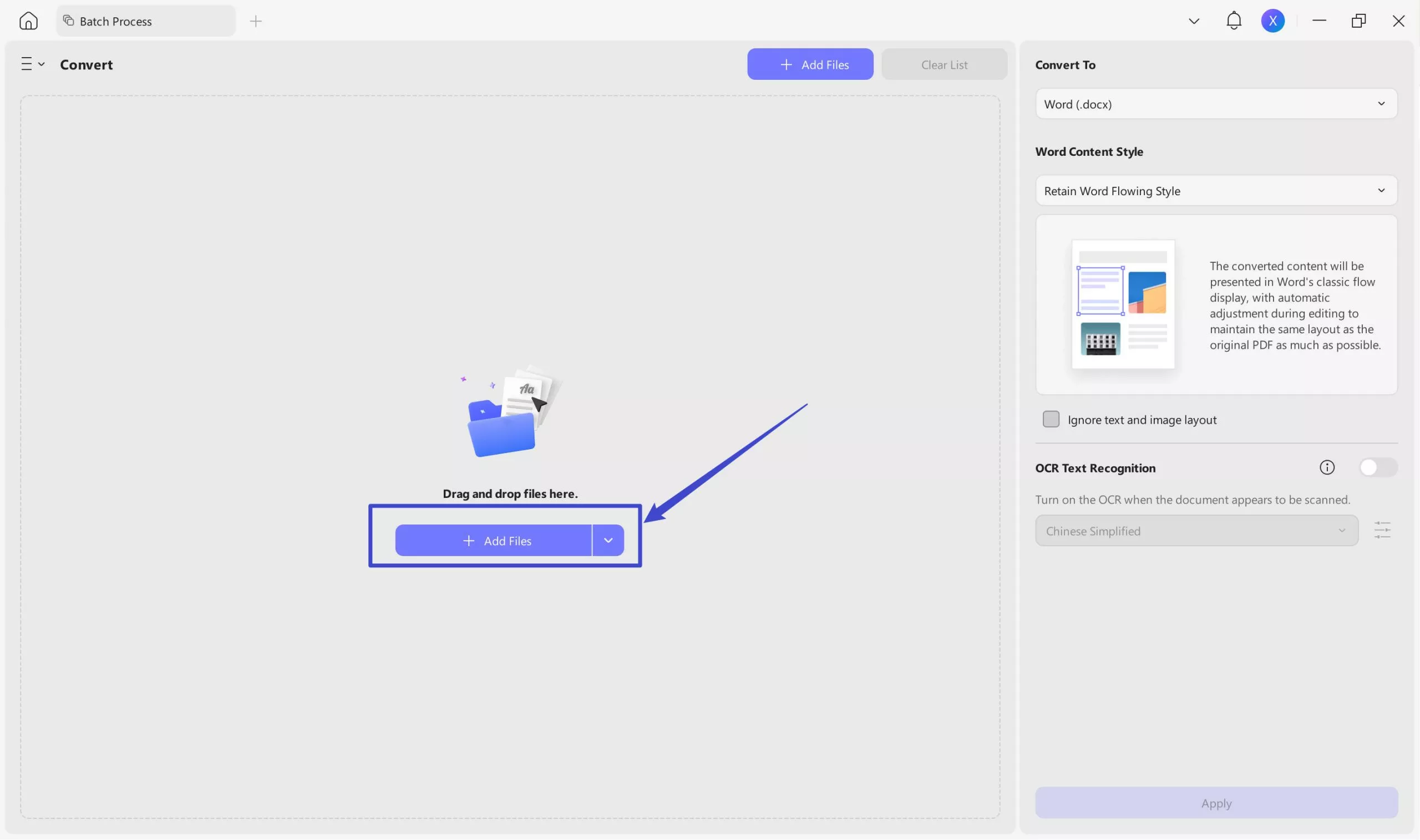 add bank statemets for batch conversion