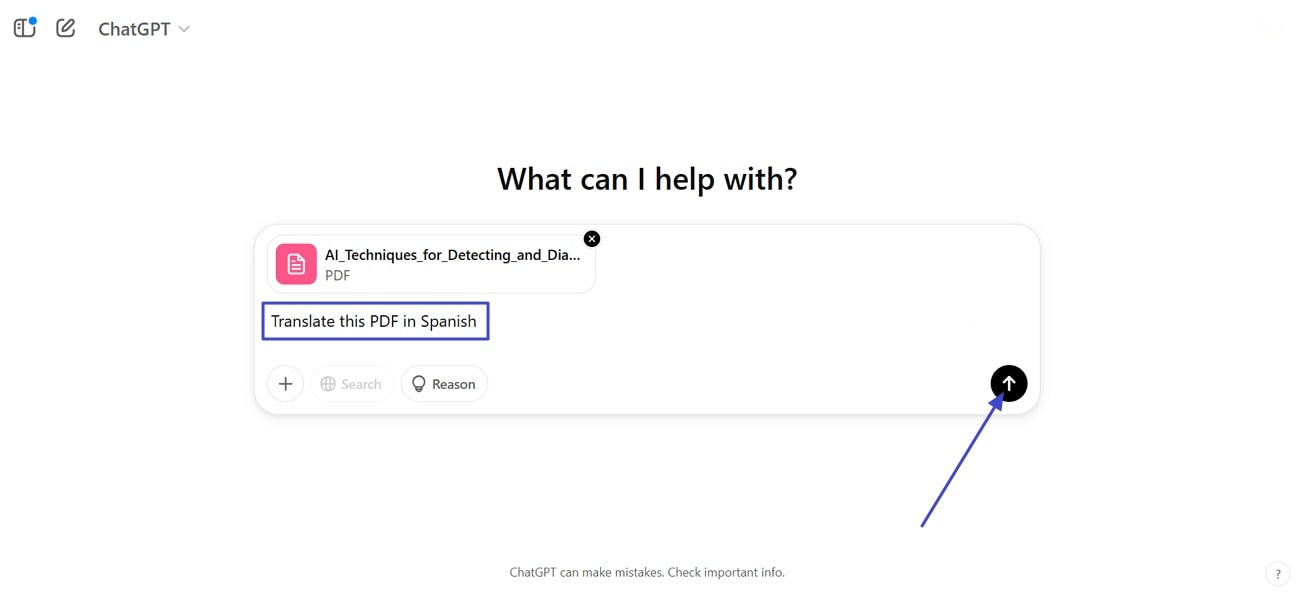 add prompt and use send icon