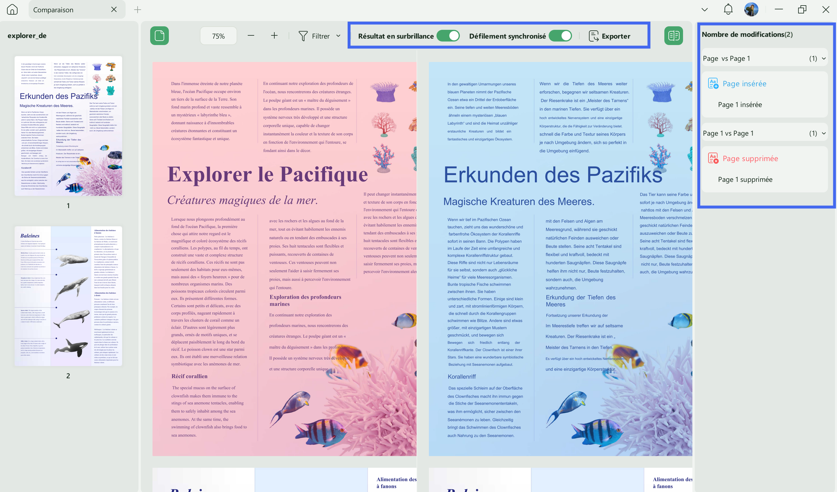 comparer deux documents pdf