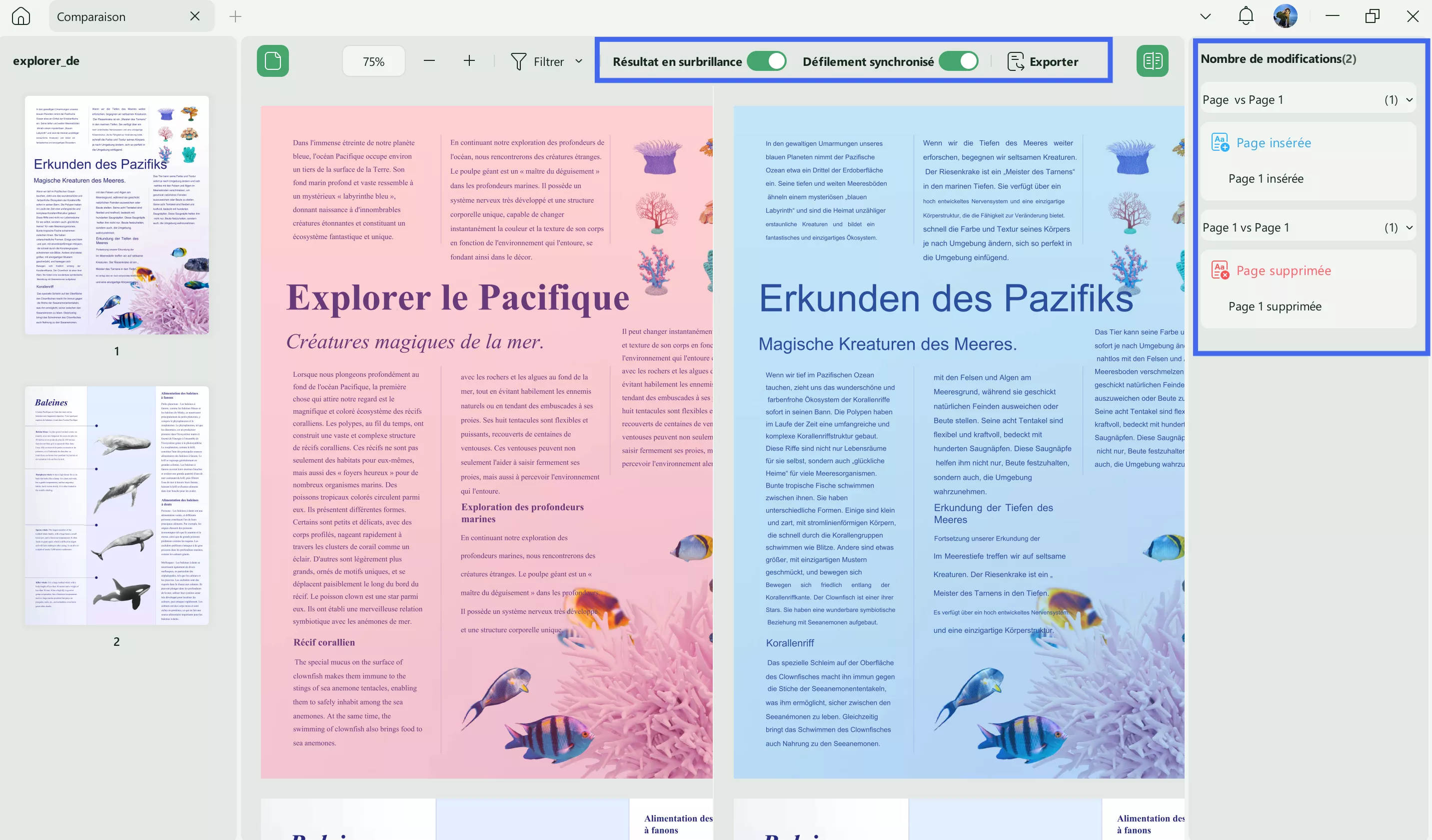 comparer deux documents pdf