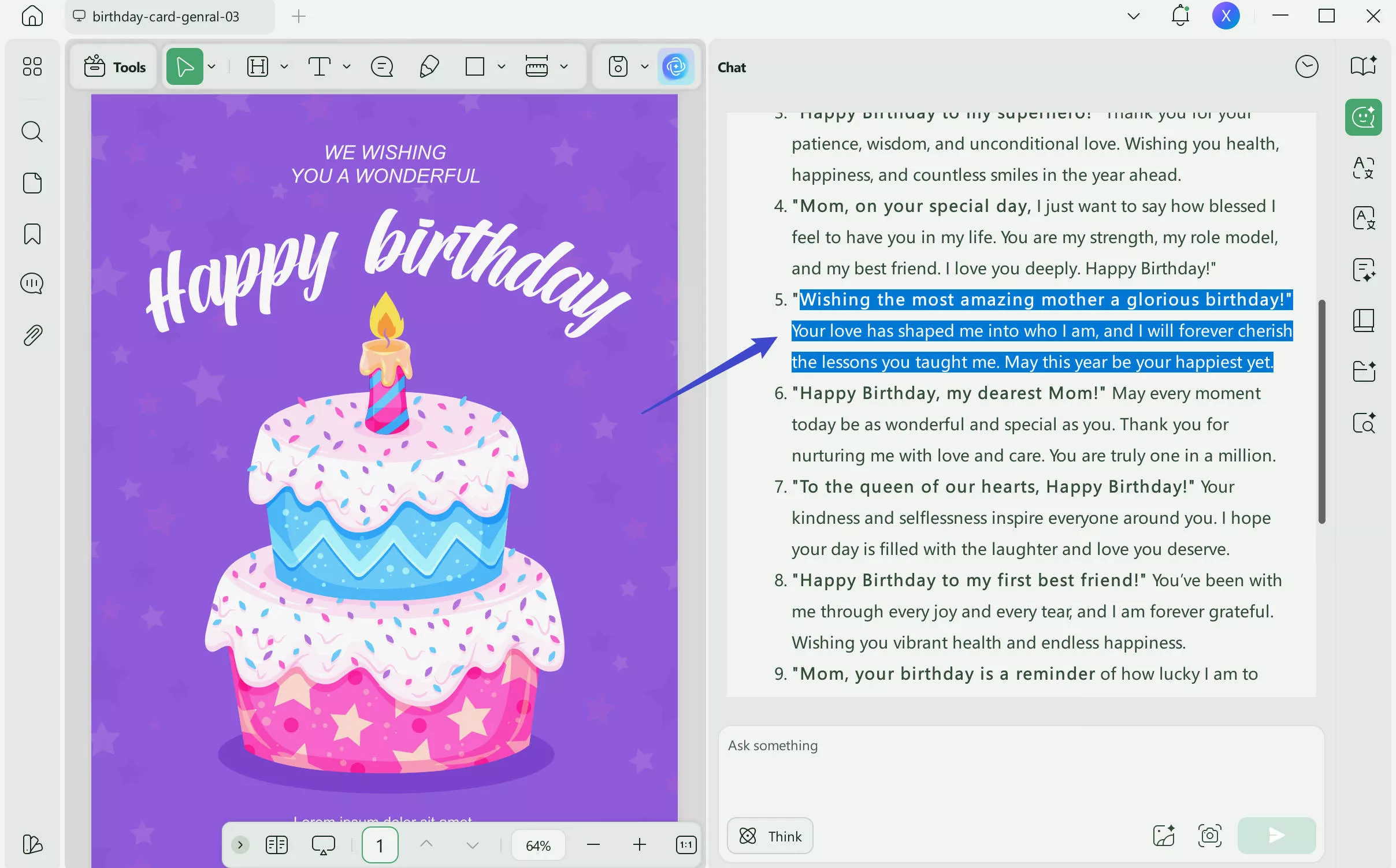 generate wishes from updf ai