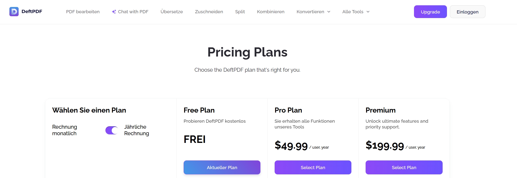 Optionen zur Preisgestaltung
