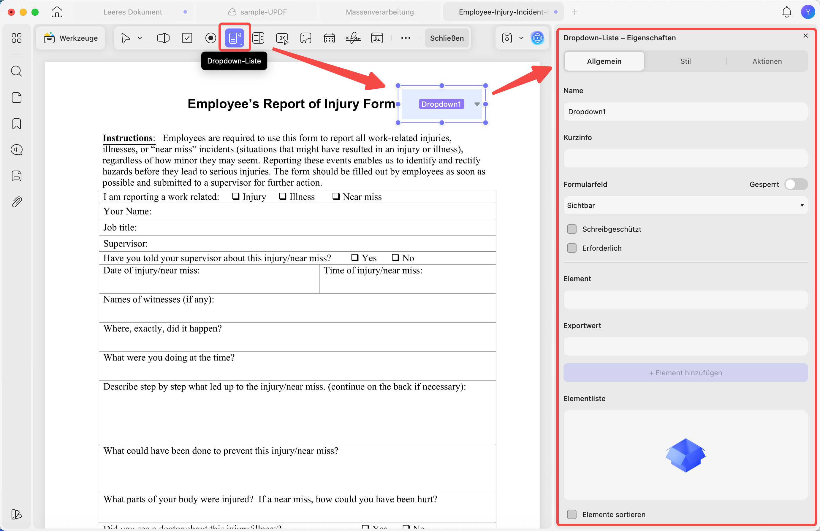 Dropdown-Liste