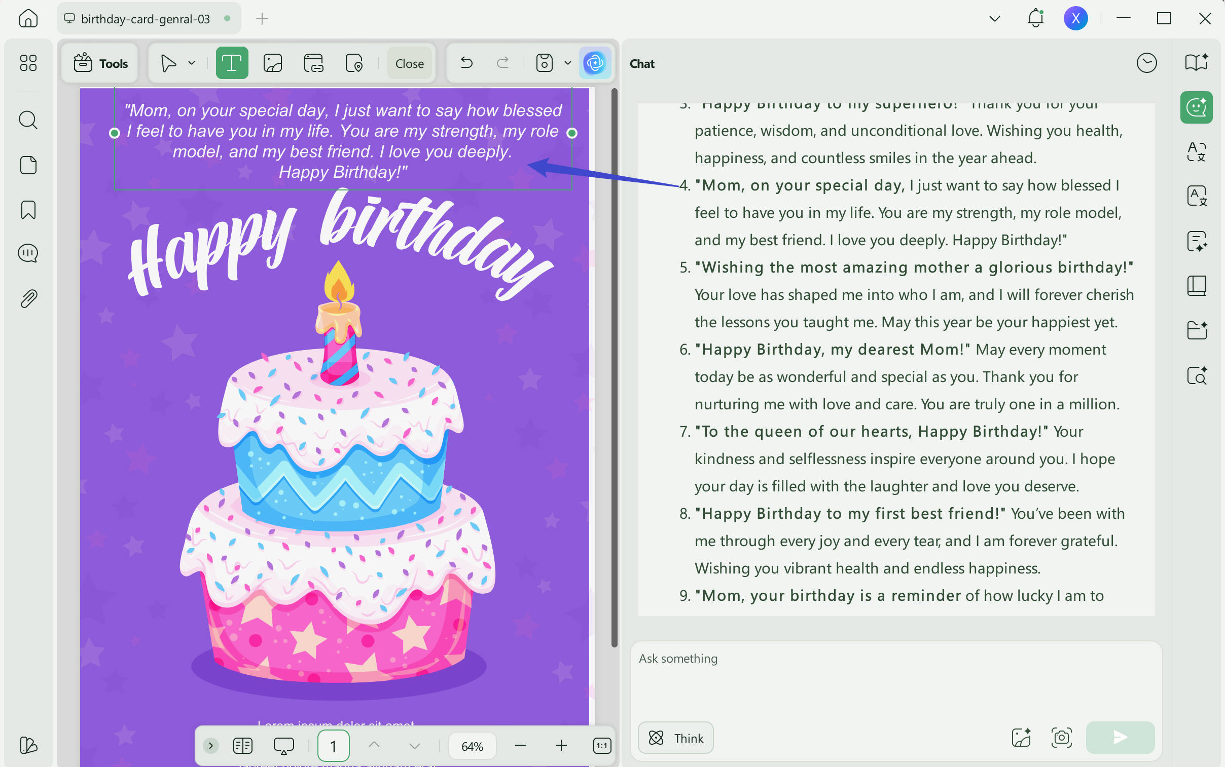 enter edit mode and customize text