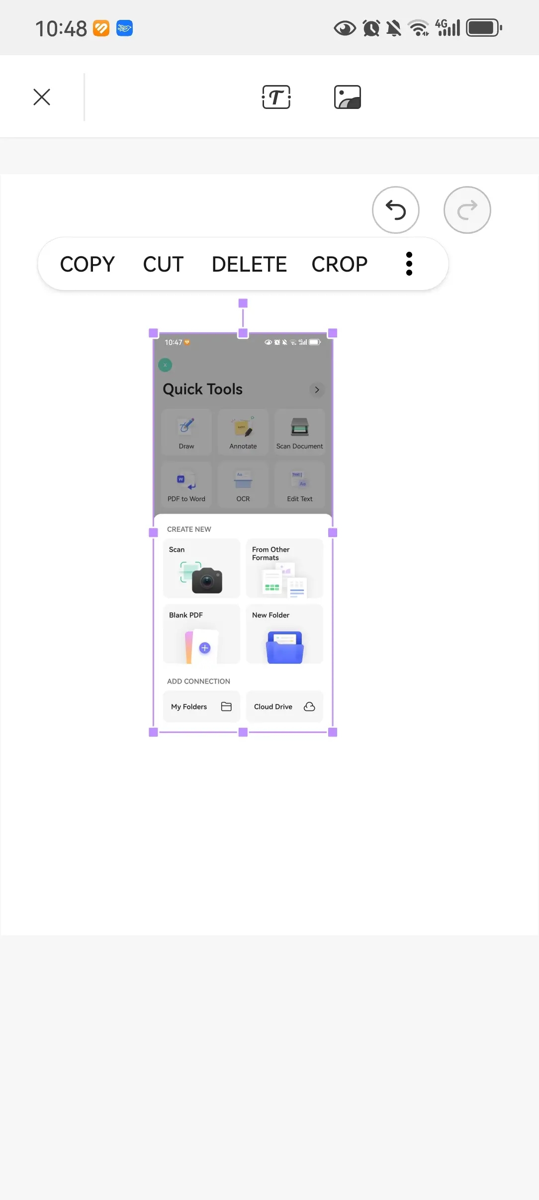 adjust size and position of image updf for android