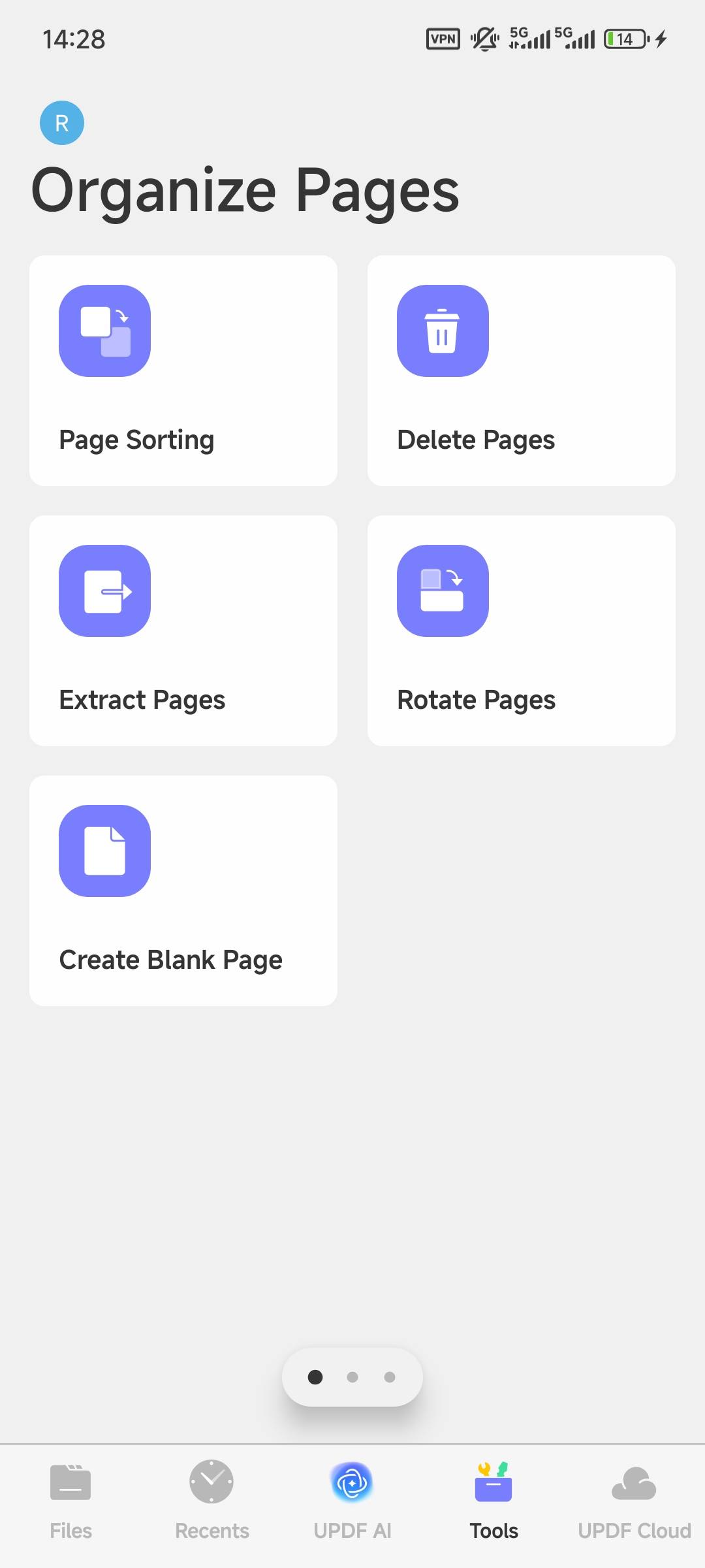 Organize PDF pages android