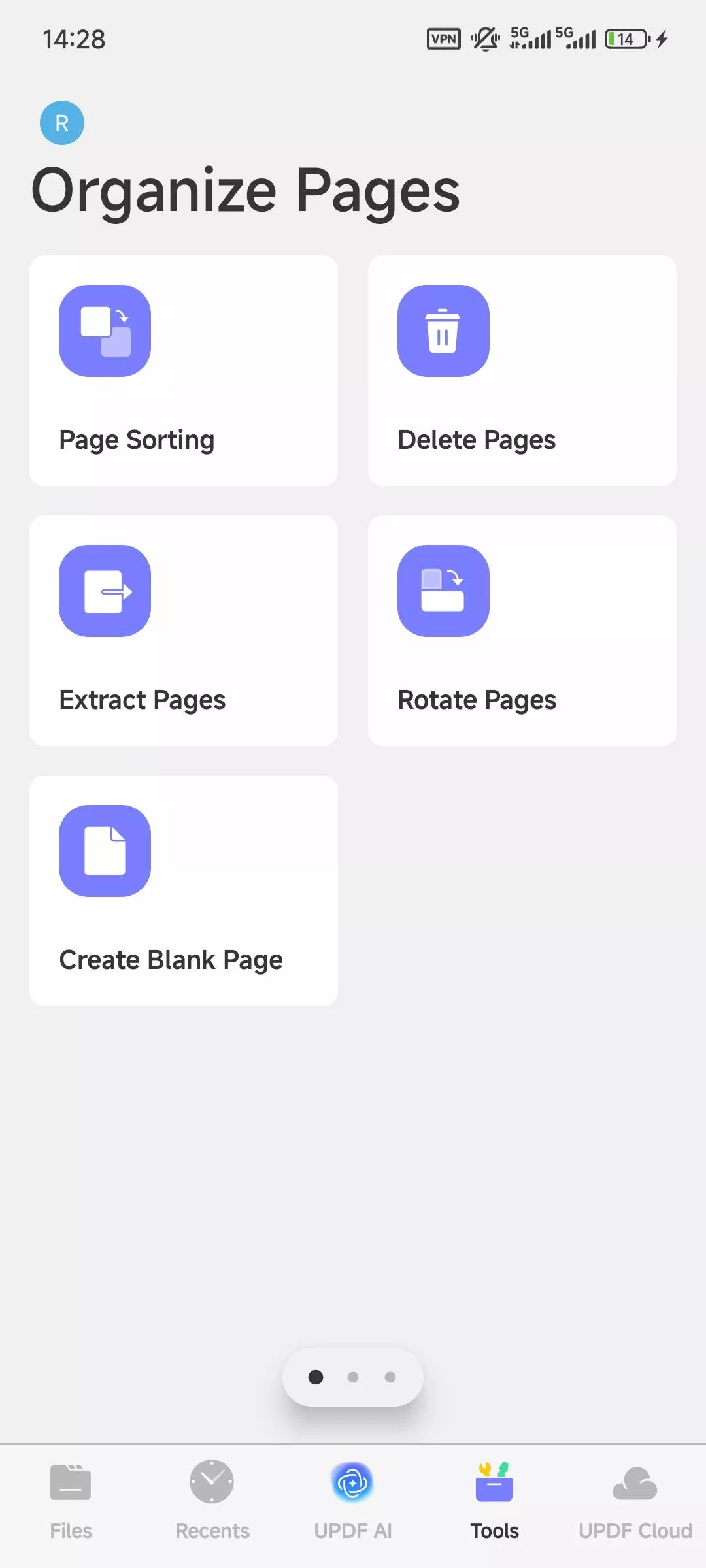 Organize PDF pages android