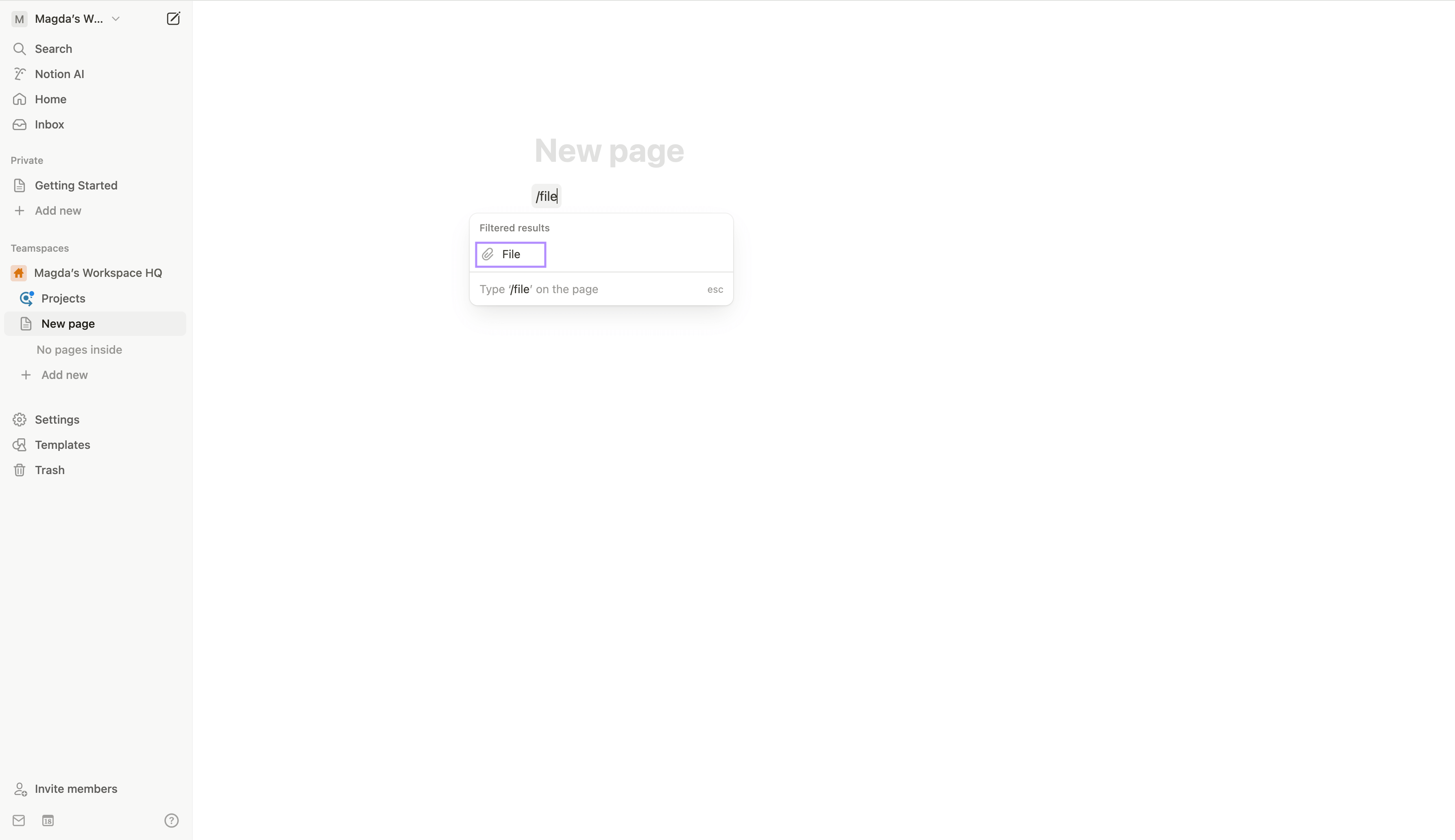 file block notion