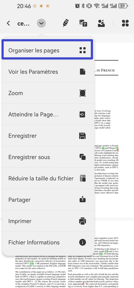 organiser page android