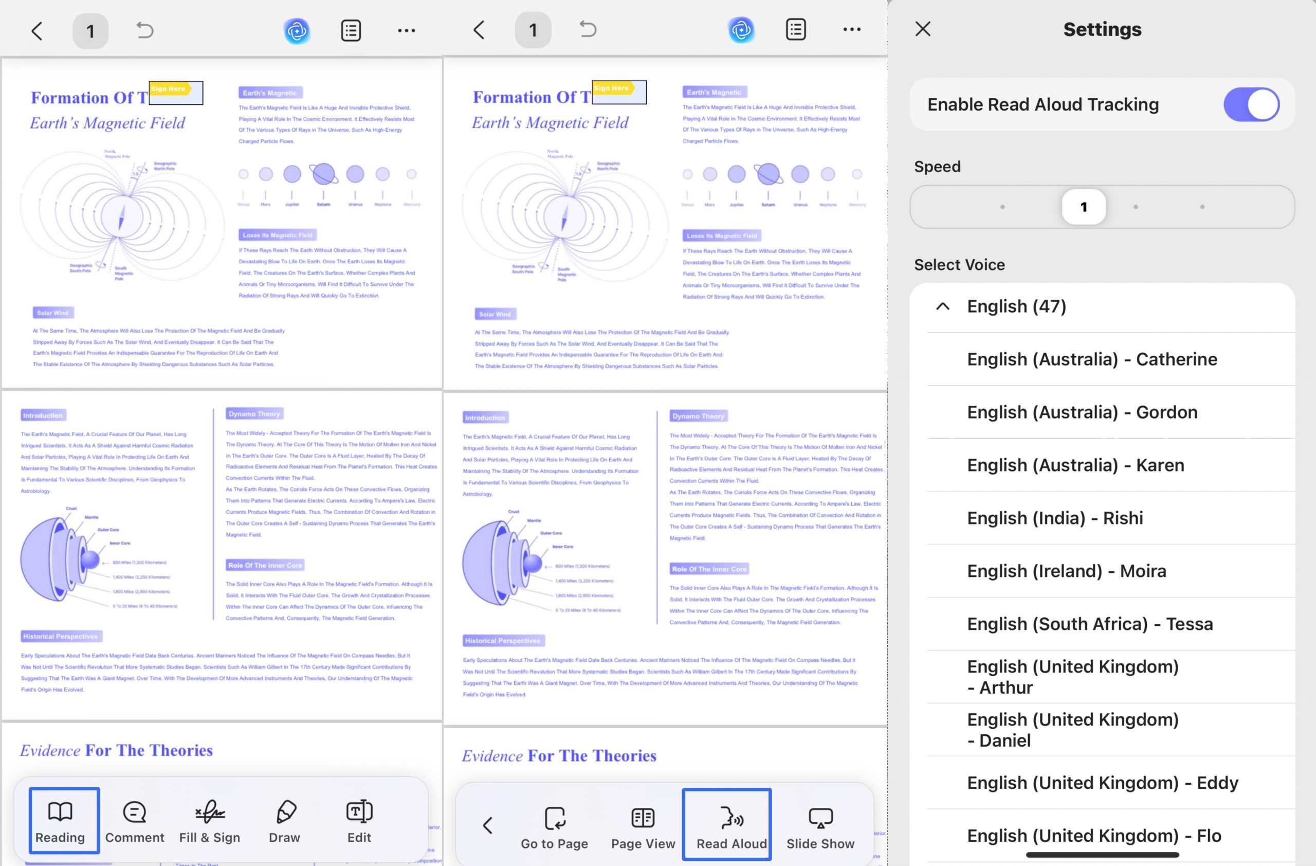 read full text aloud
