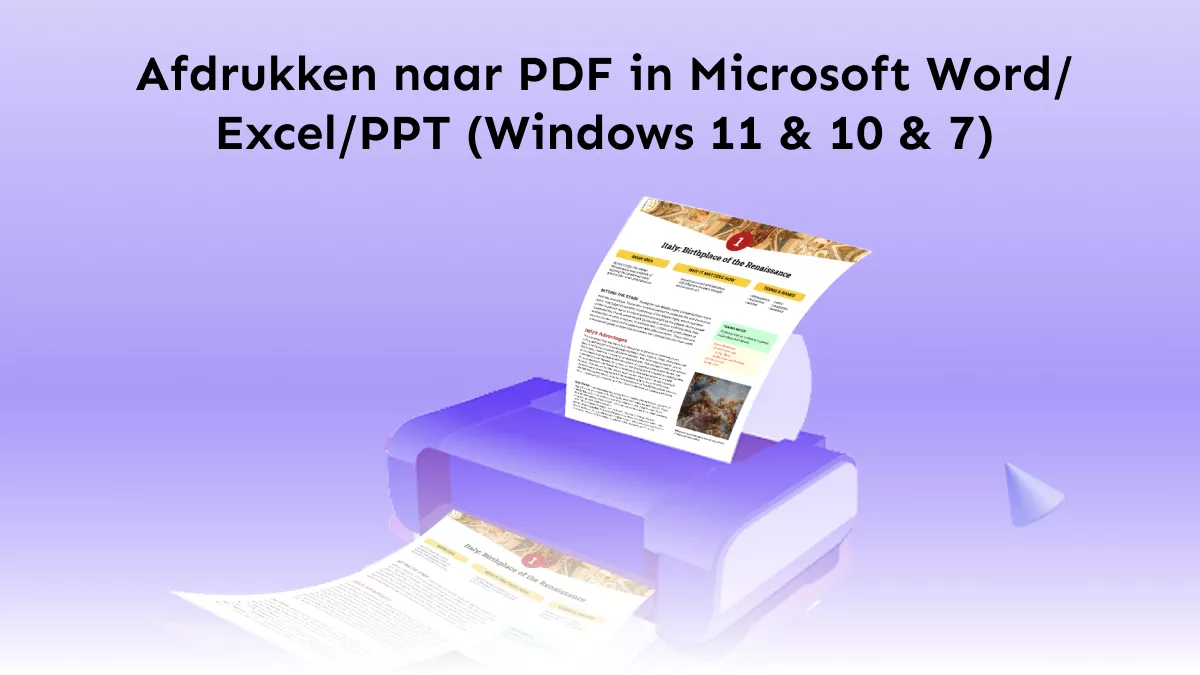 Afdrukken naar PDF in Microsoft Word/Excel/PPT (Windows 11 & 10 & 7)