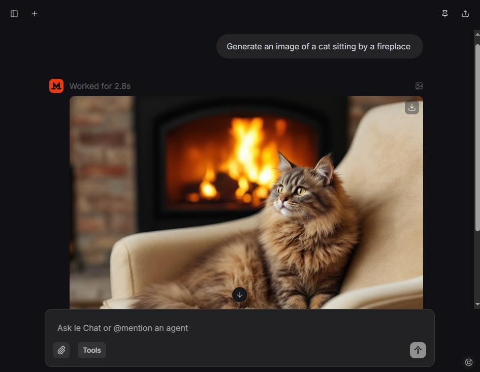 image generation with le chat