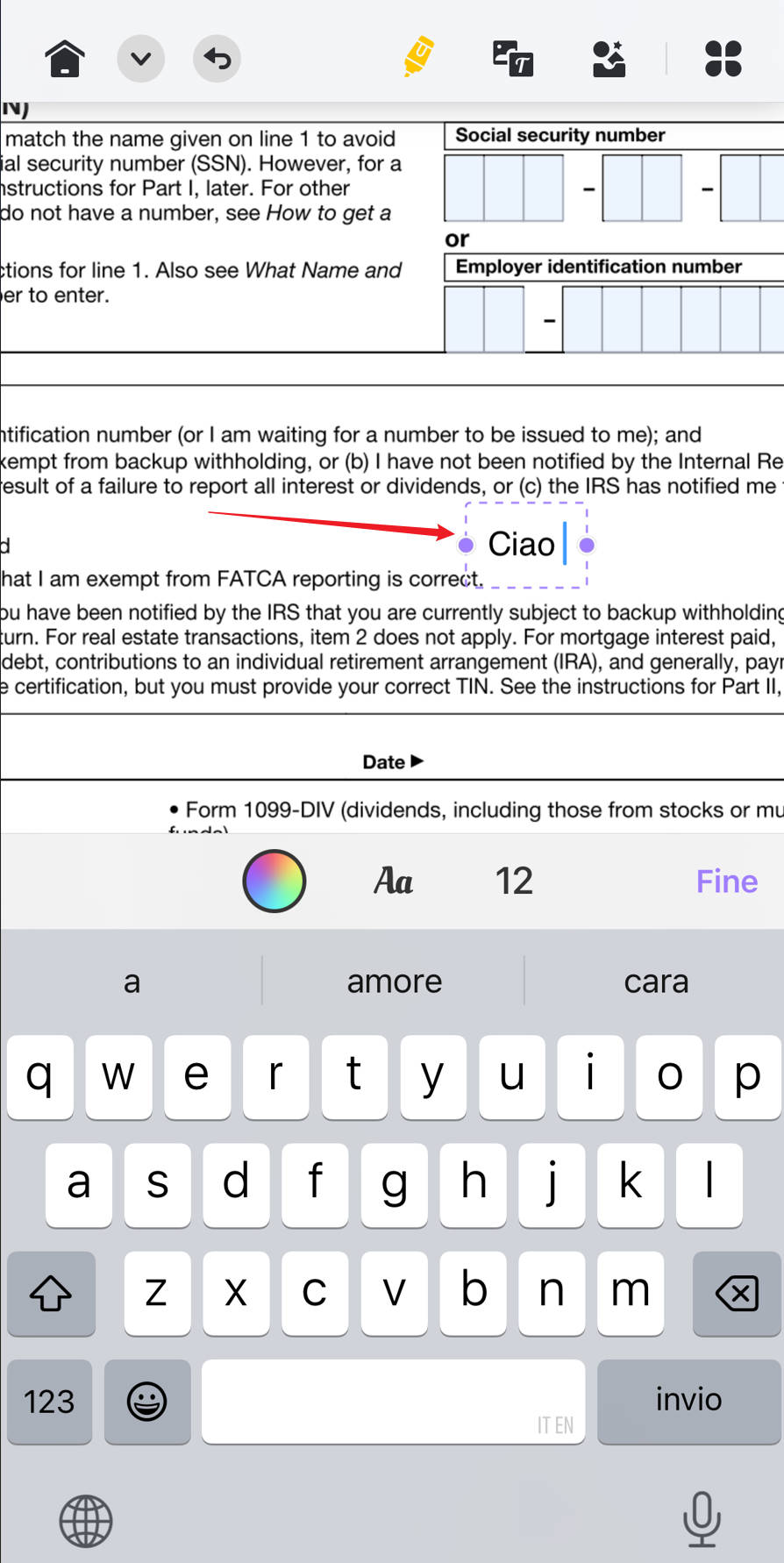 scrivere annotazioni su PDF su iPhone