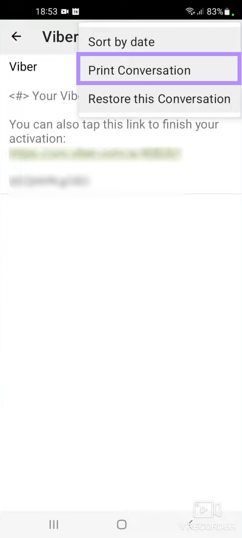 print conversation backup and restore