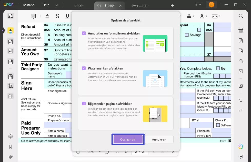 Faltten-annotaties en -formulieren