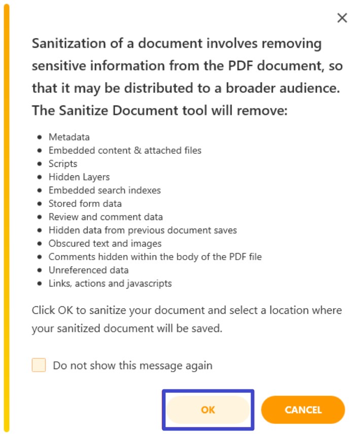 hit ok to finalize changes