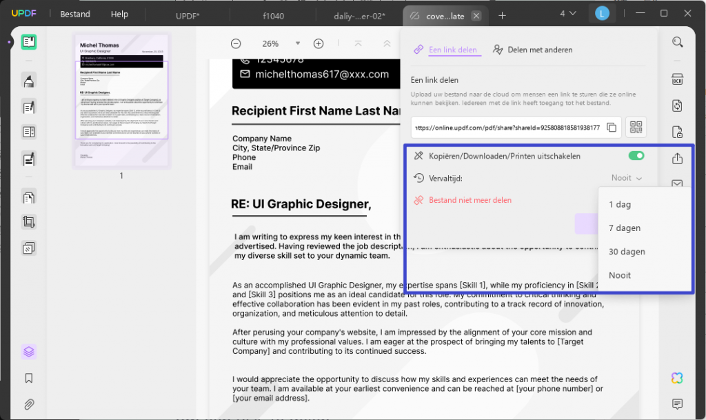 share a pdf via a link