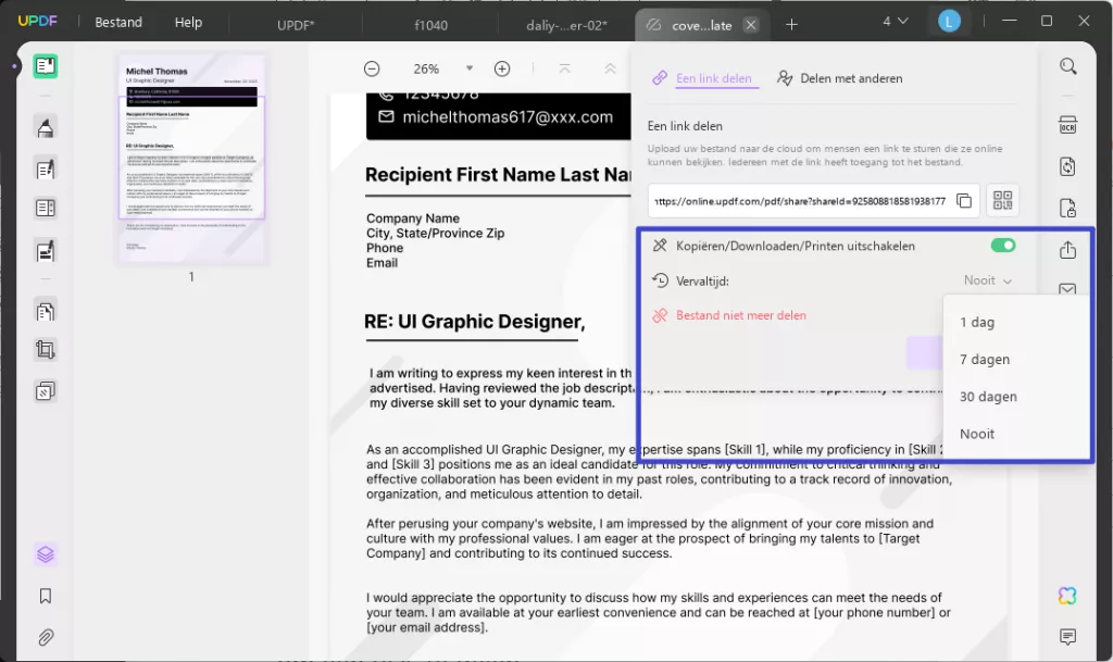 share a pdf via a link