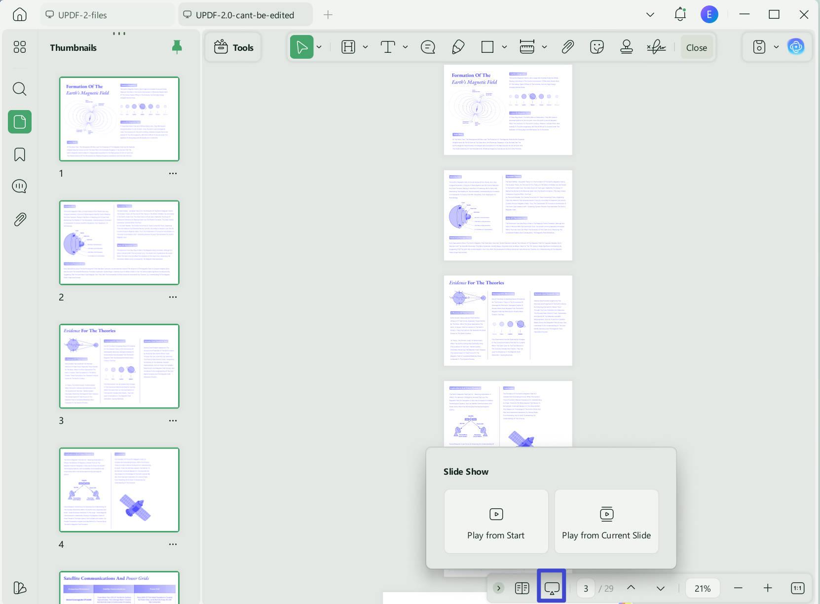 display pdf as presentation updf windows