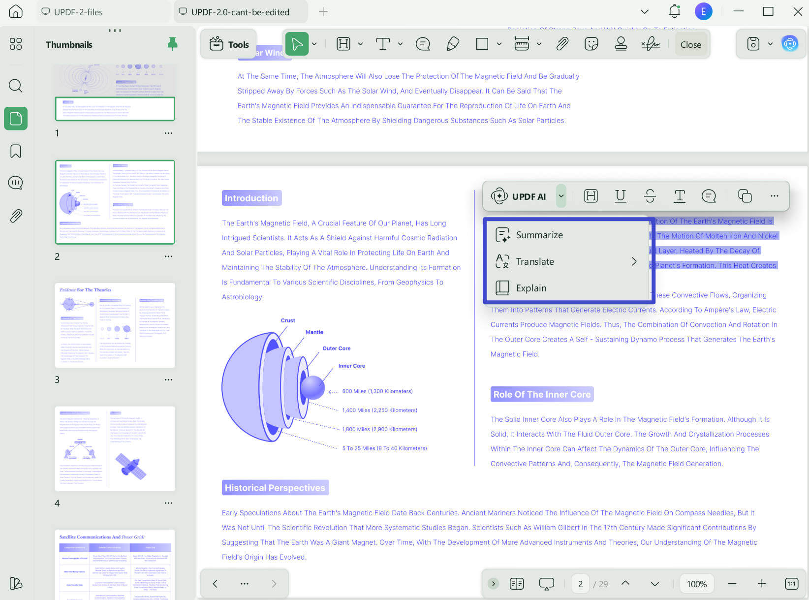 summarize, translate, or explain the text updf windows