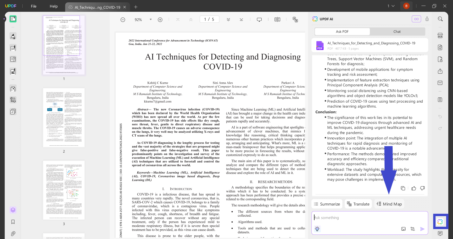 generate mind map from PDF using UPDF's AI