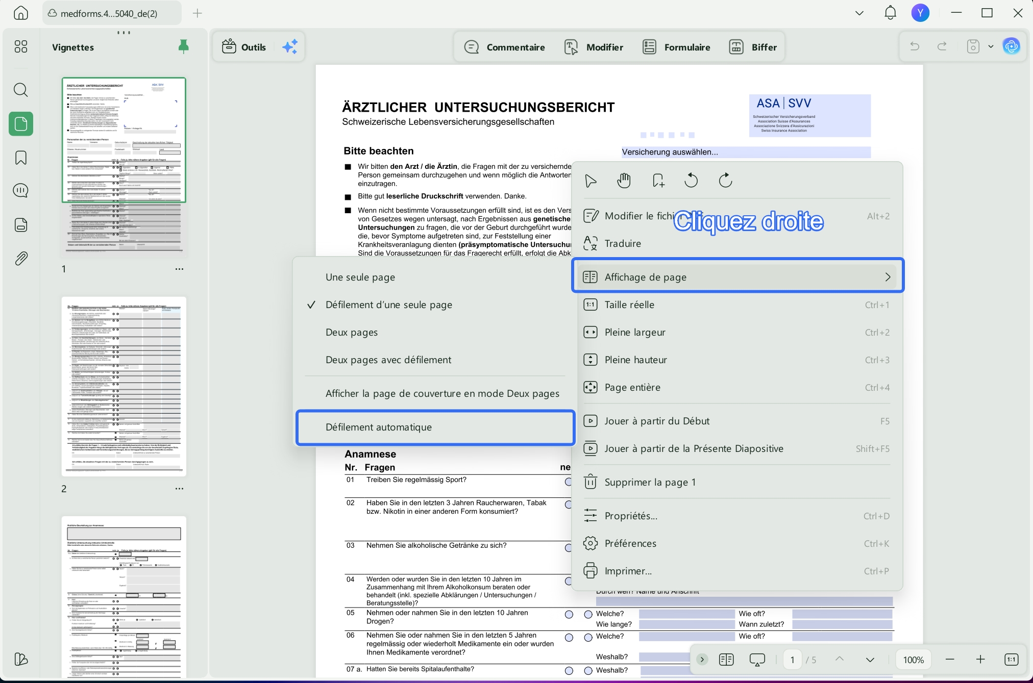 défilement automatique PDF UPDF Windows