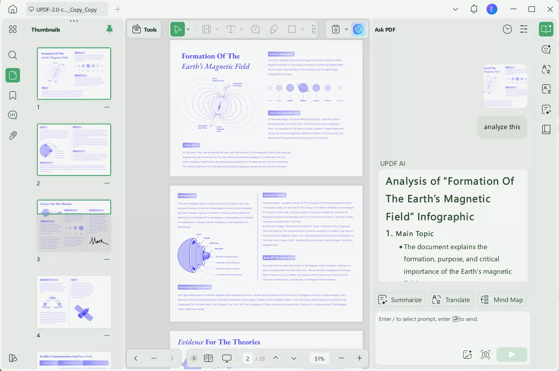 analyze files with updf ai