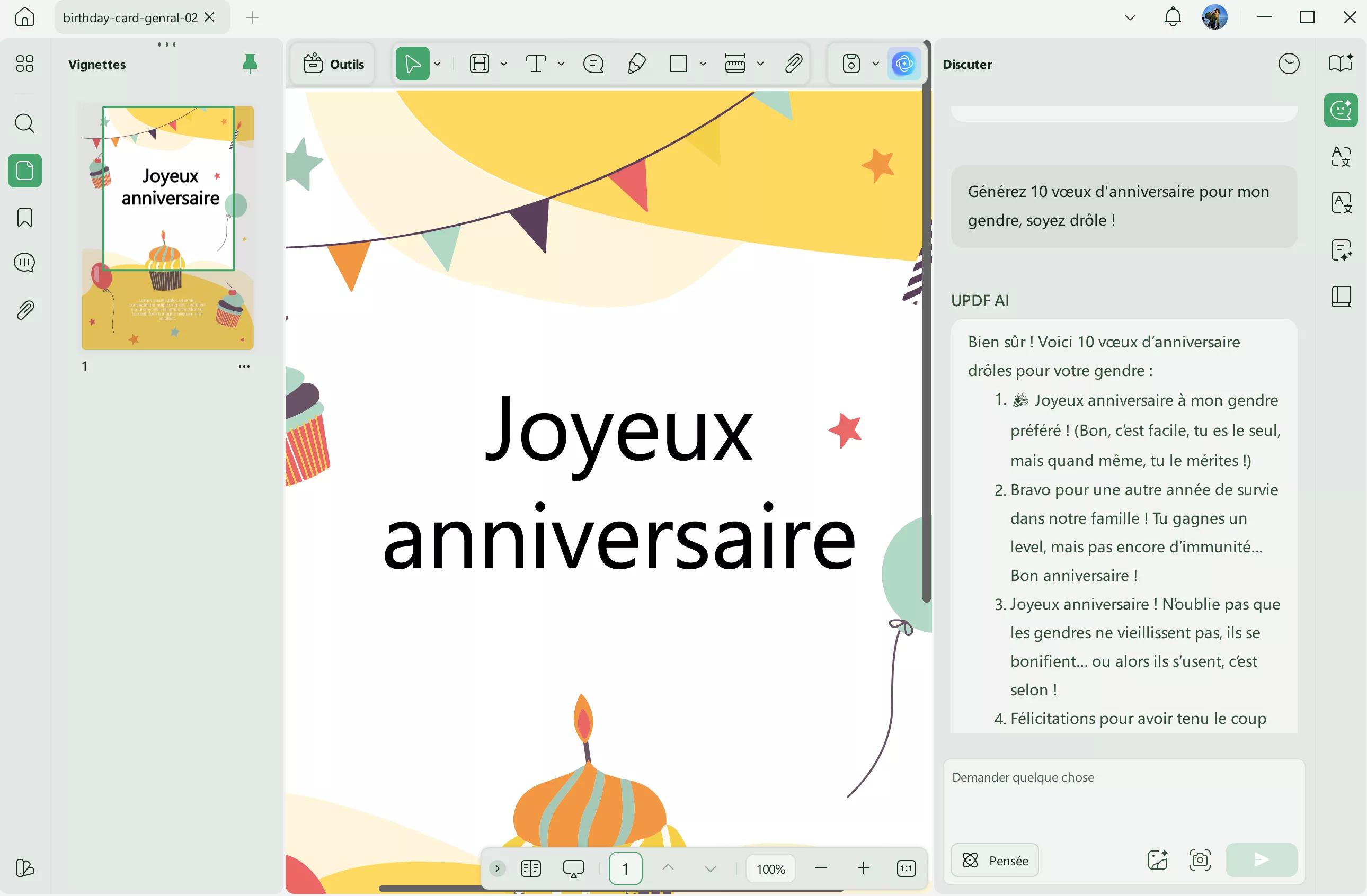 generate the birthday wishes for son in law with UPDF AI