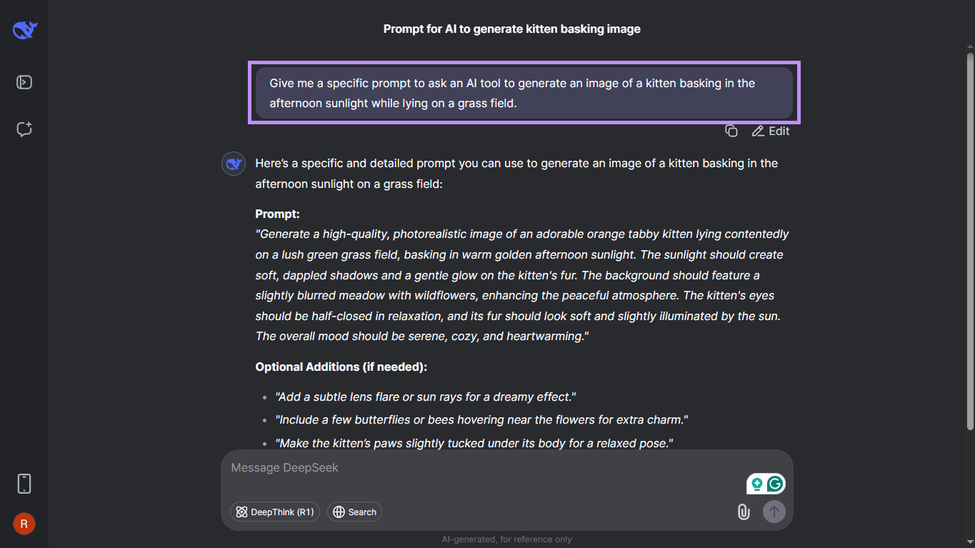 ask deepseek for a prompt