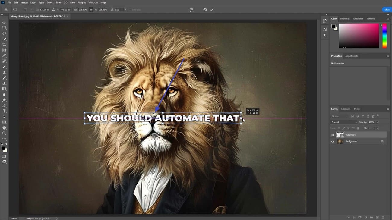 access adobe photoshop and input text