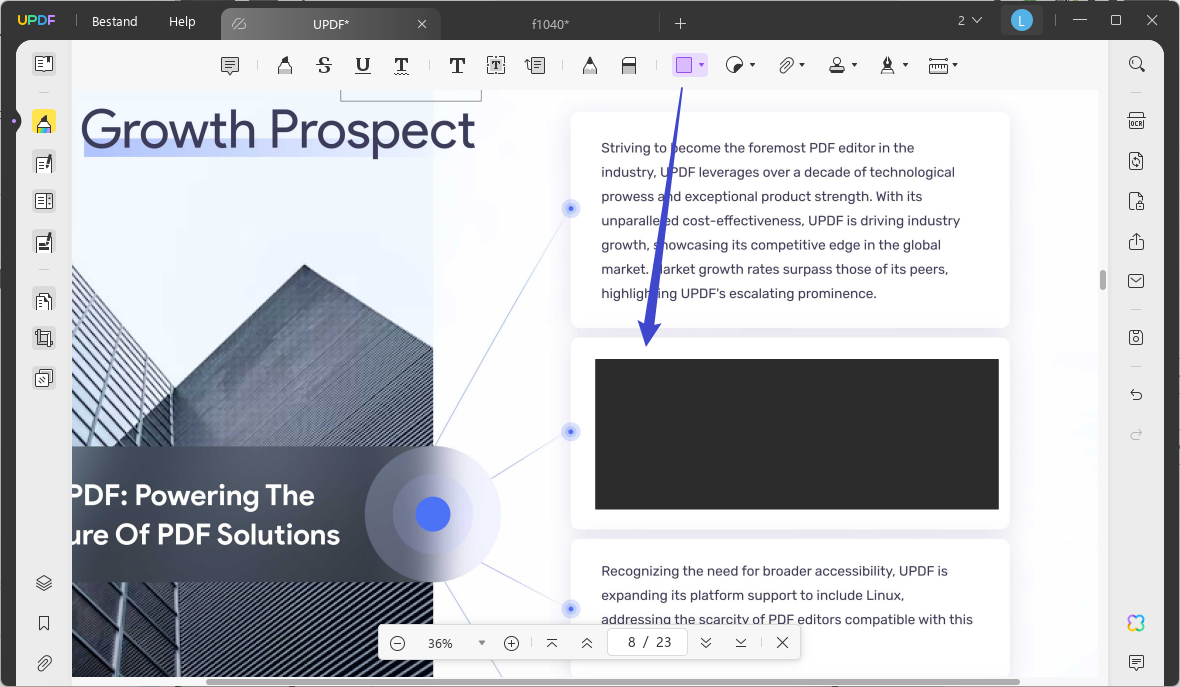 blur PDF using UPDF's shape tool