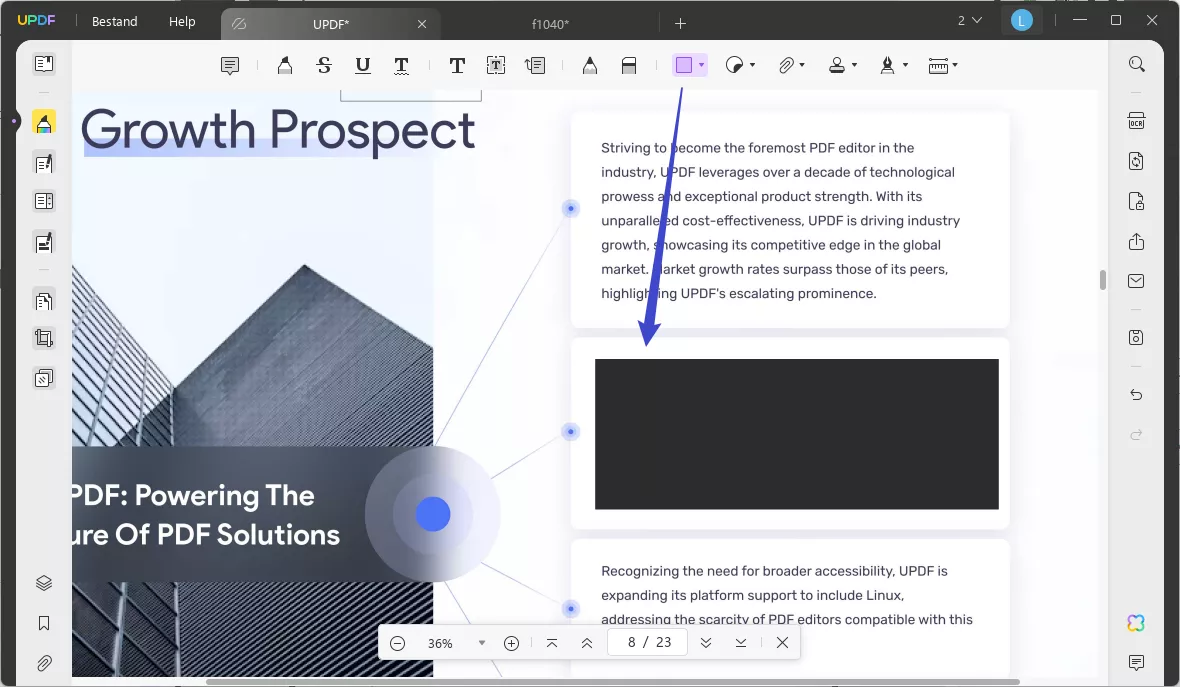 blur PDF using UPDF's shape tool