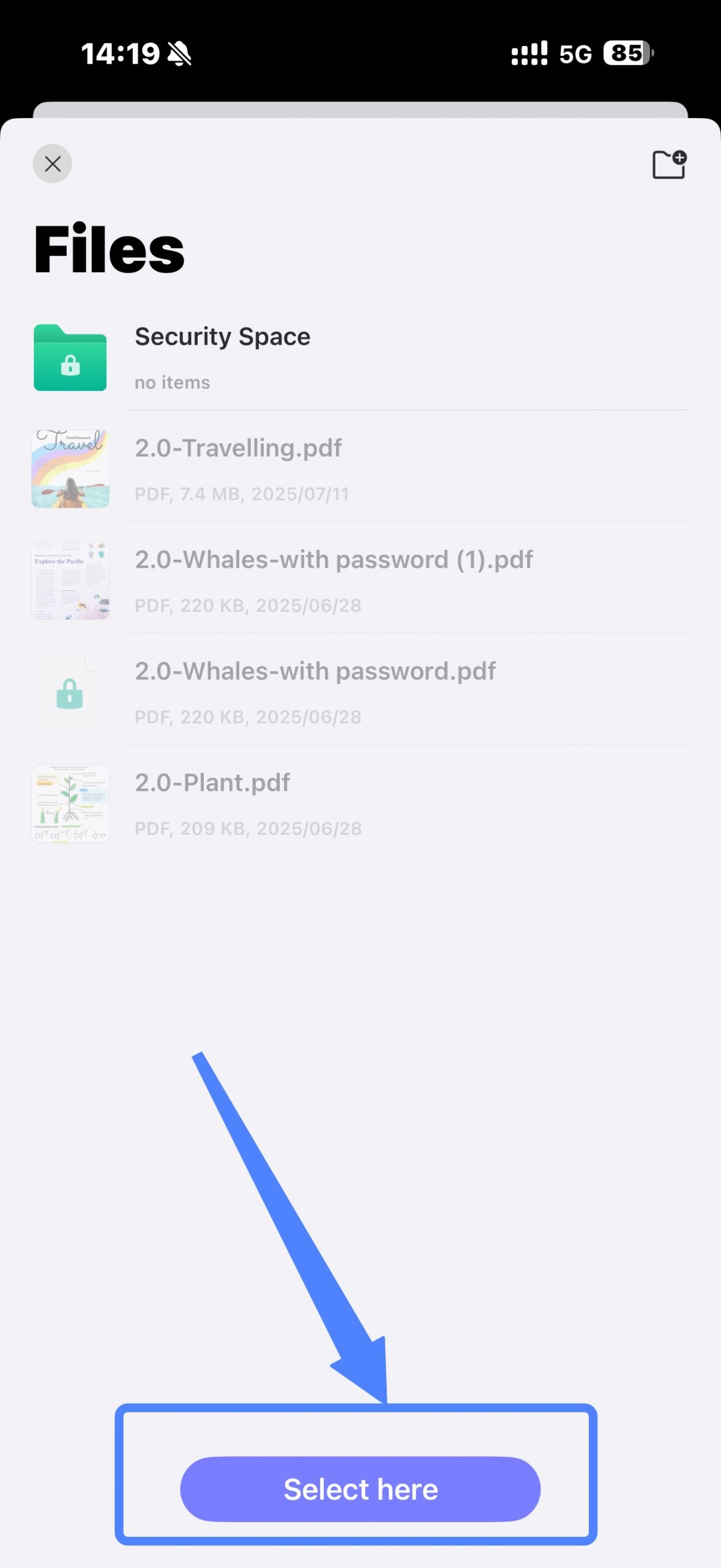 select a place to save