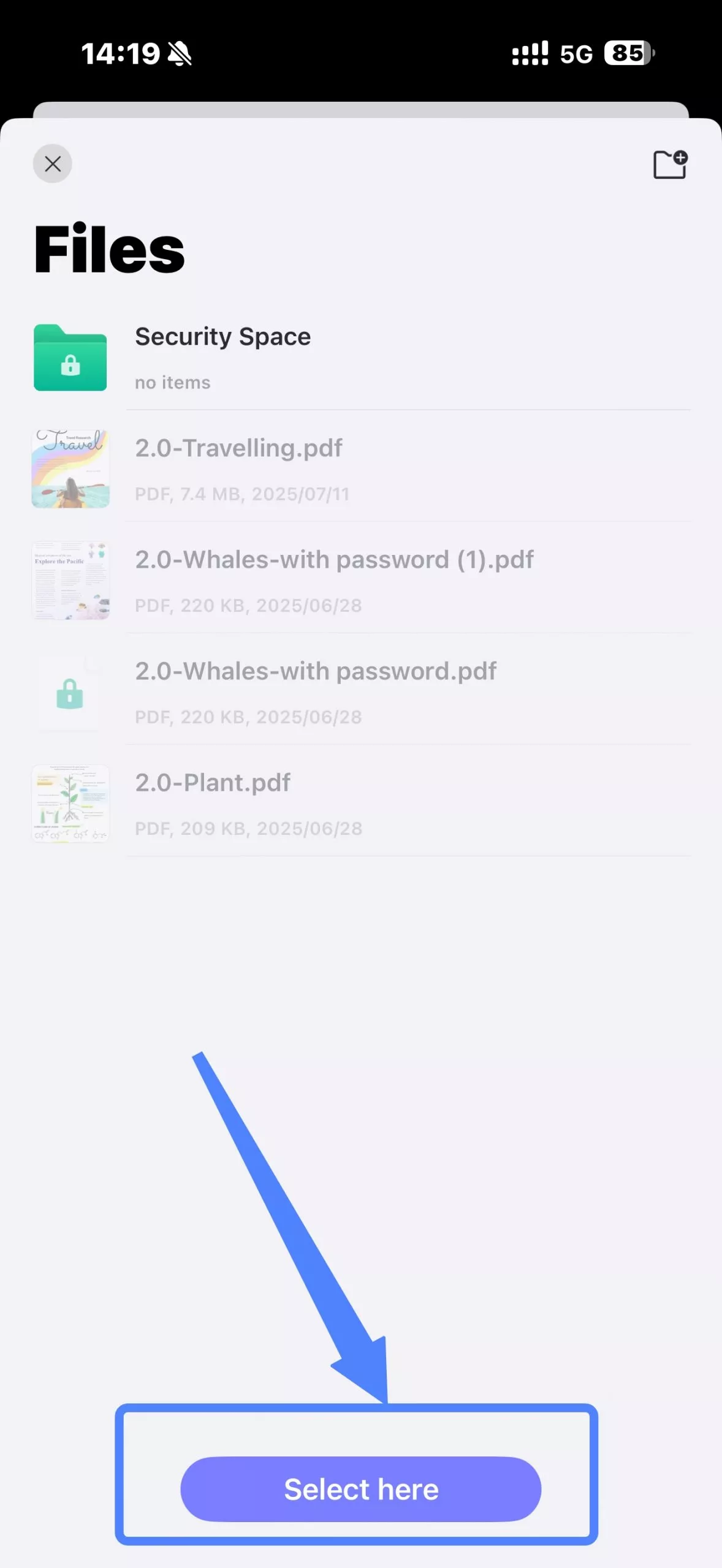 select a place to save