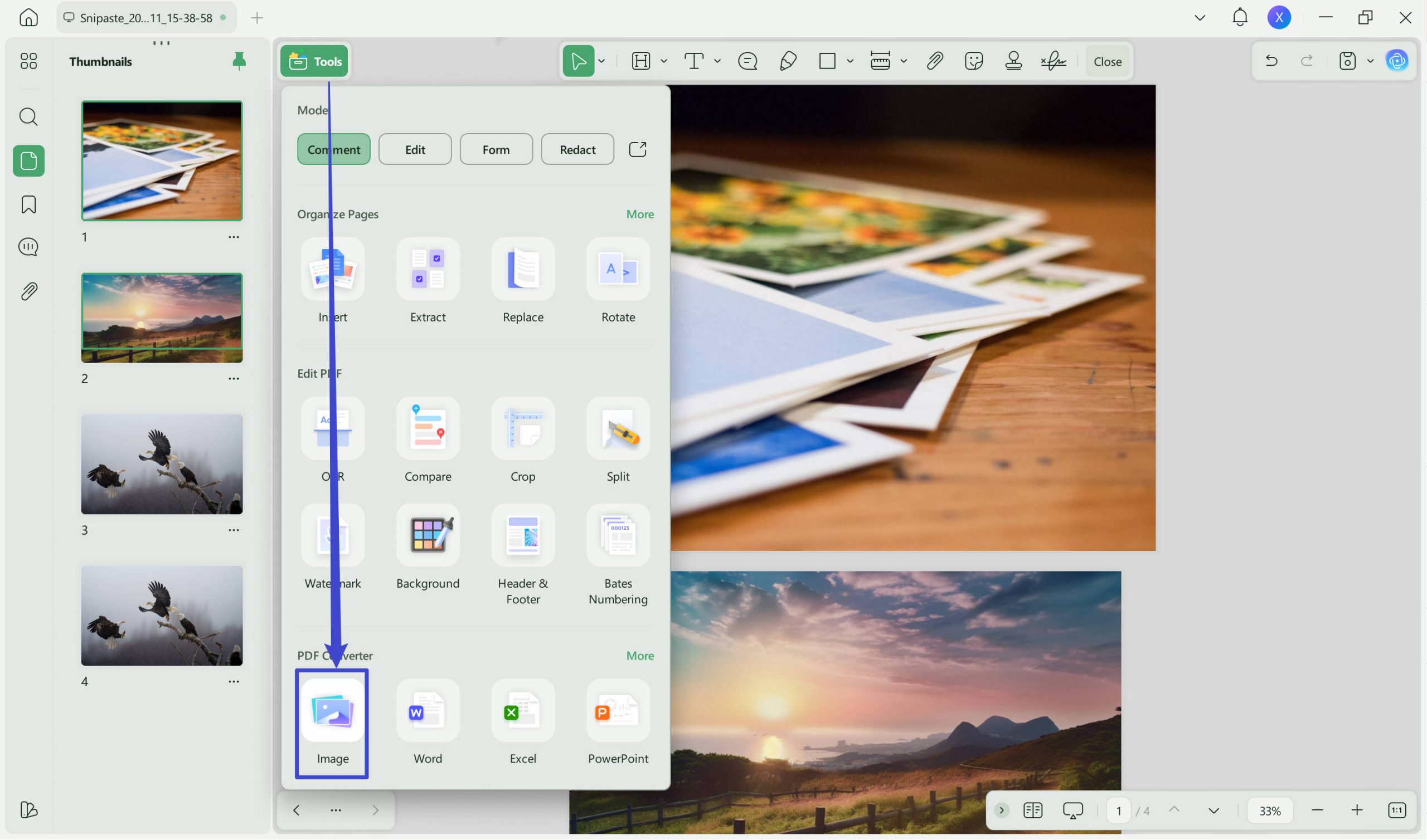 convert back to images
