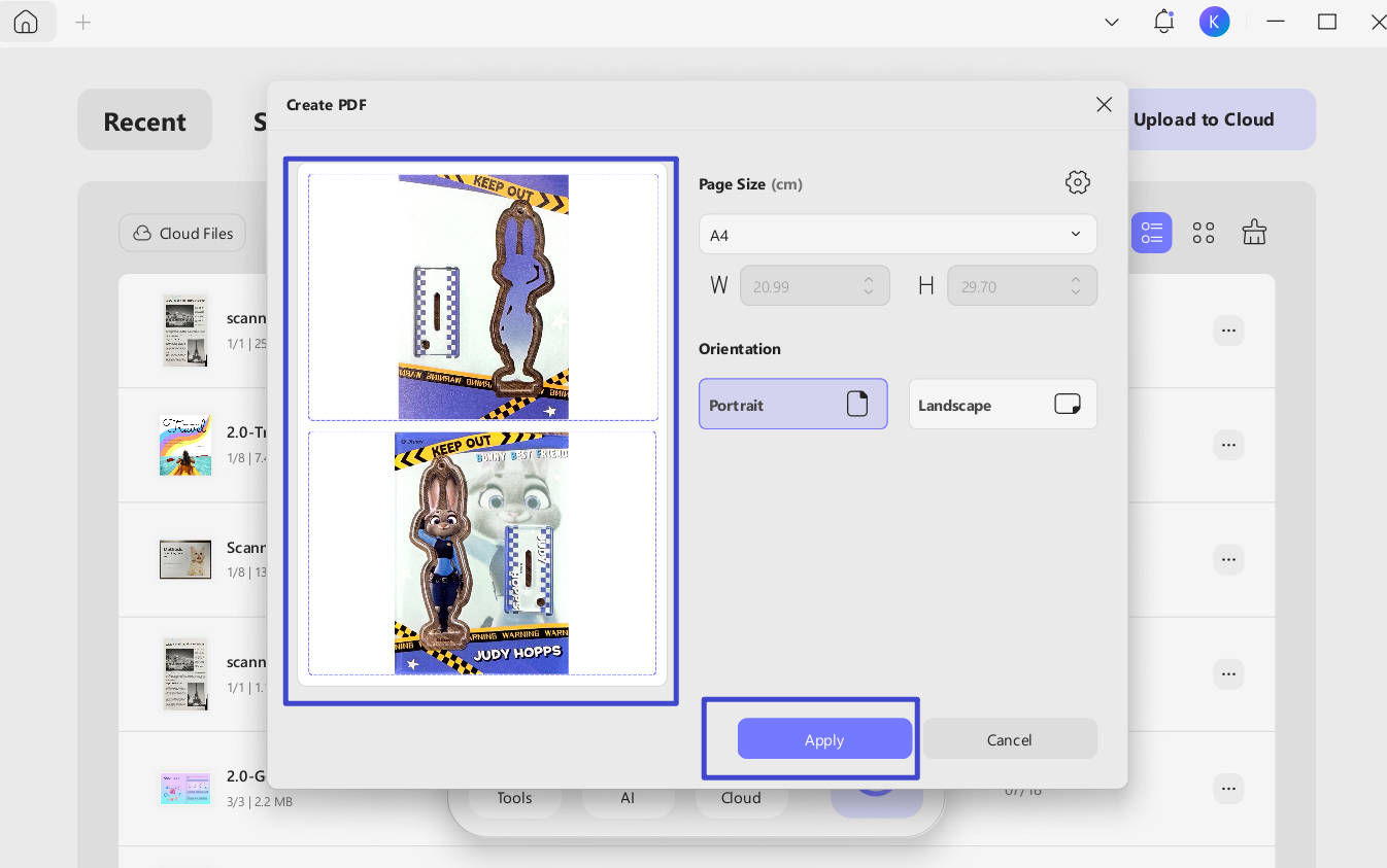 create pdf from id card 3