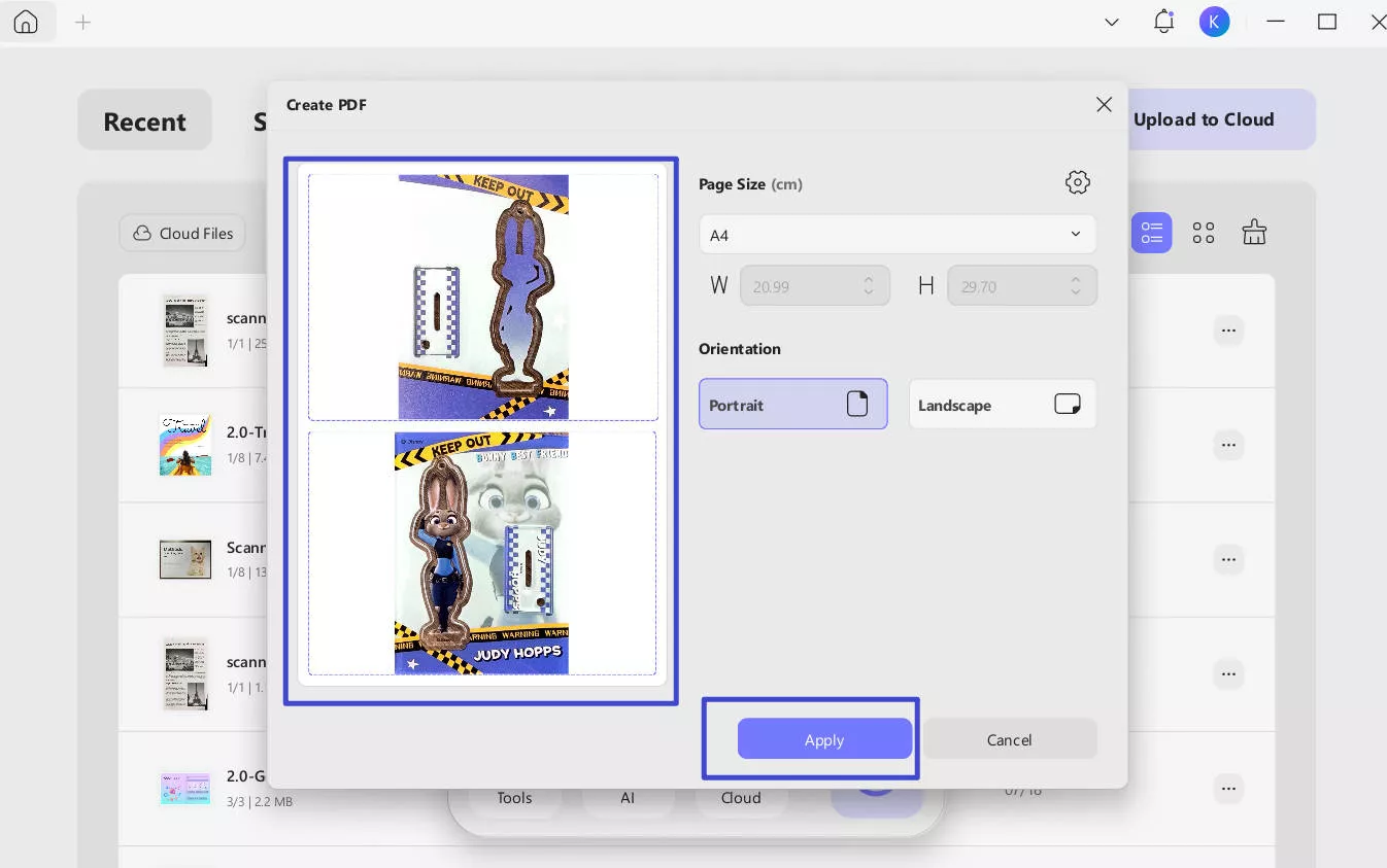 create pdf from id card 3